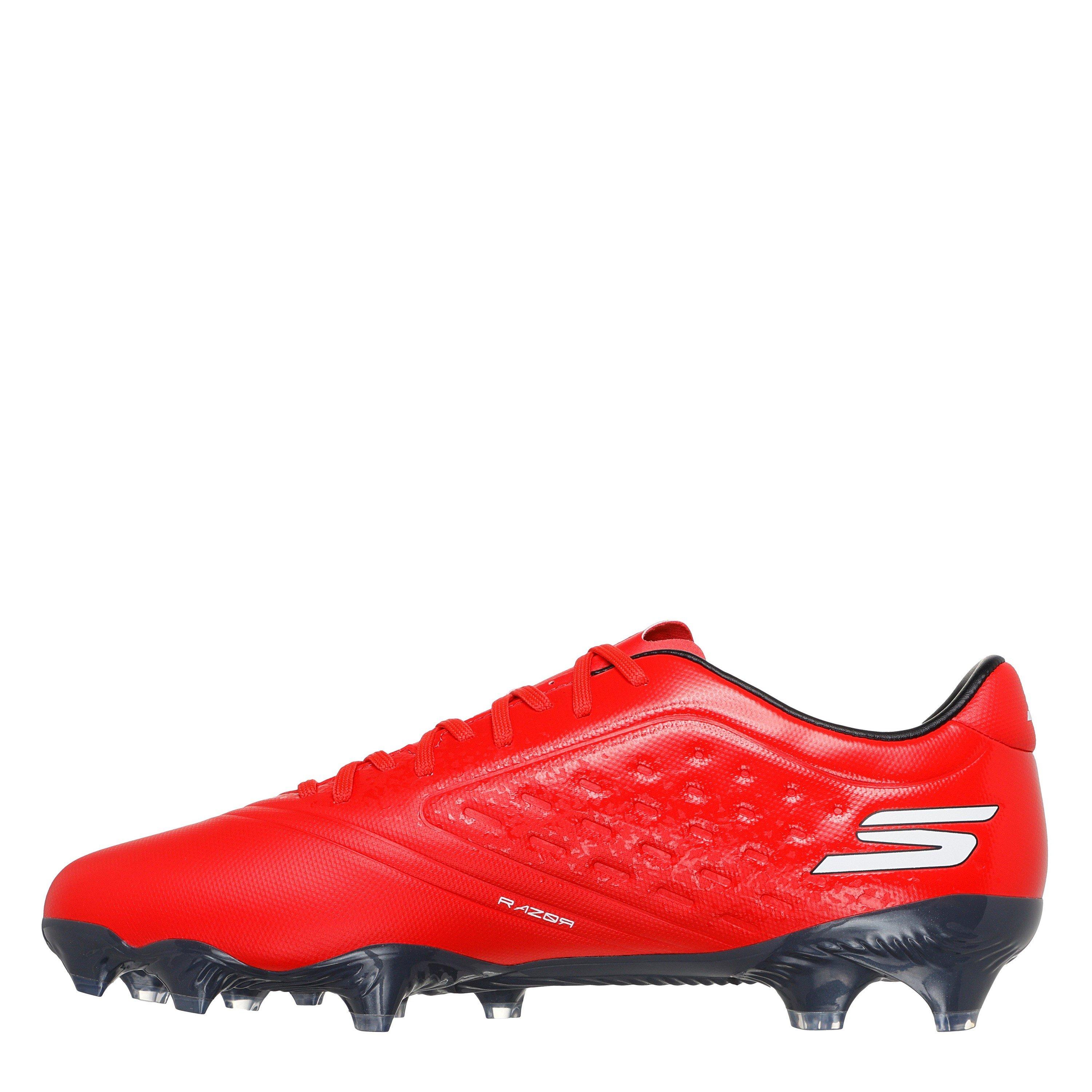 Red/Black - Skechers - Razor Adults Academy Firm Ground Football Boots - 2
