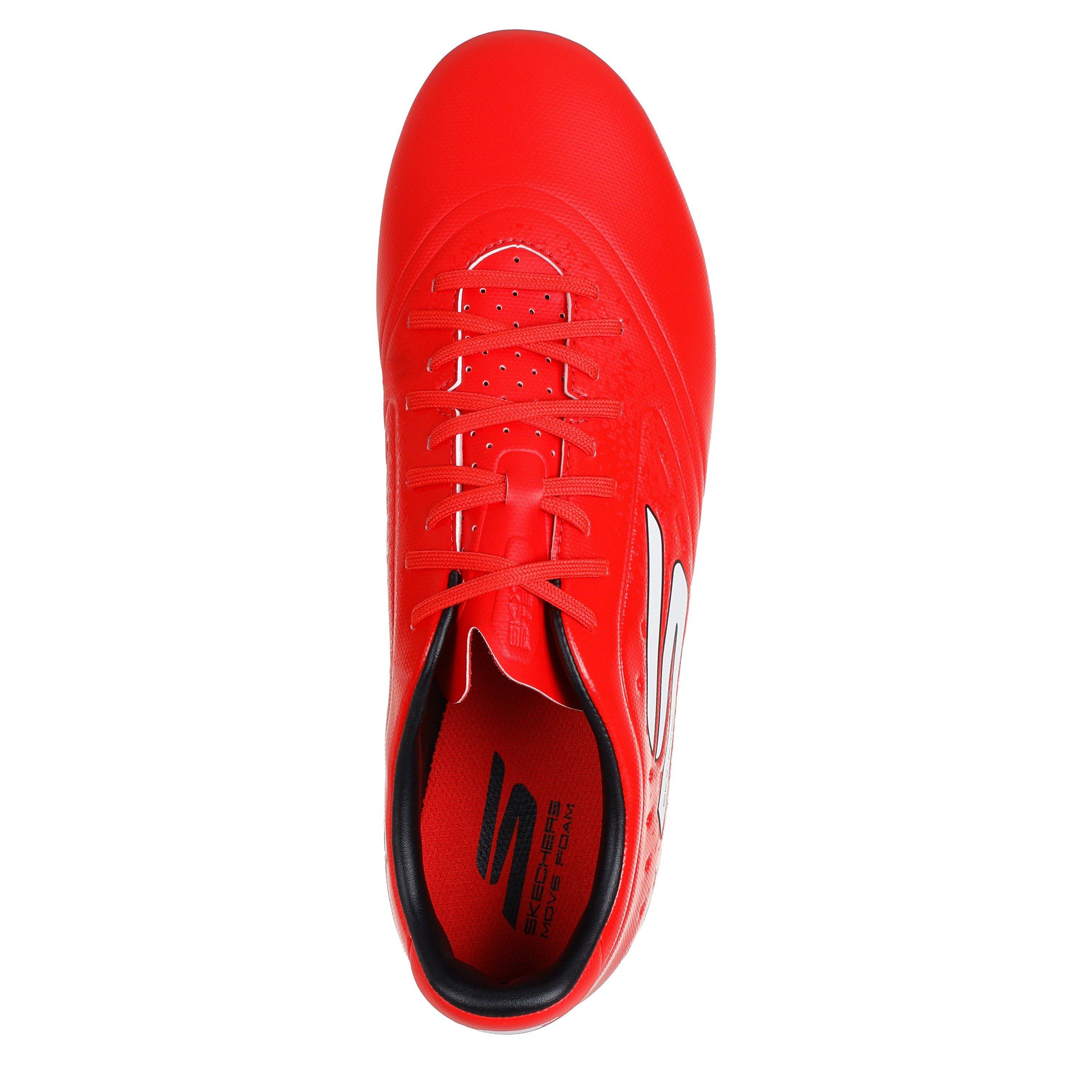 Red/Black - Skechers - Razor Adults Academy Firm Ground Football Boots - 4