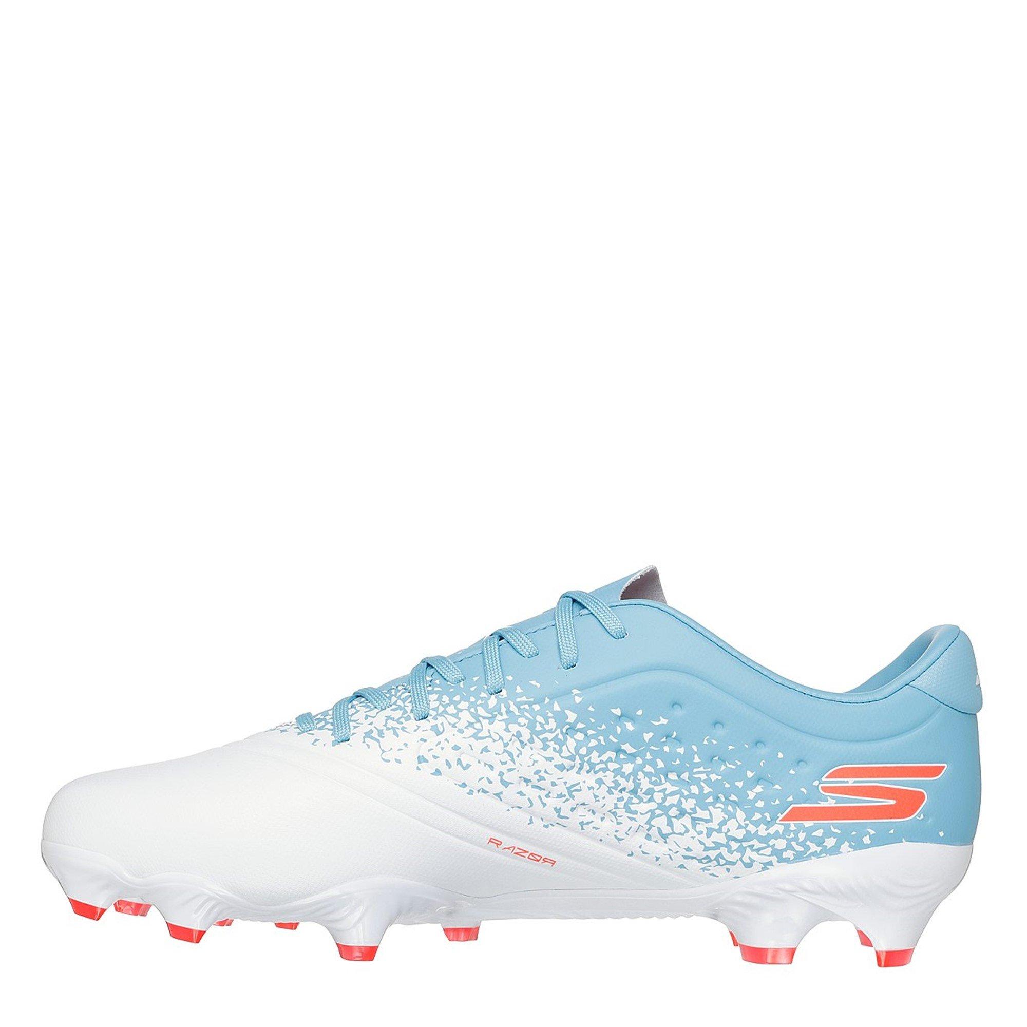 Blanco/Azul - Skechers - Razor Adults Academy Firm Ground Football Boots - 2