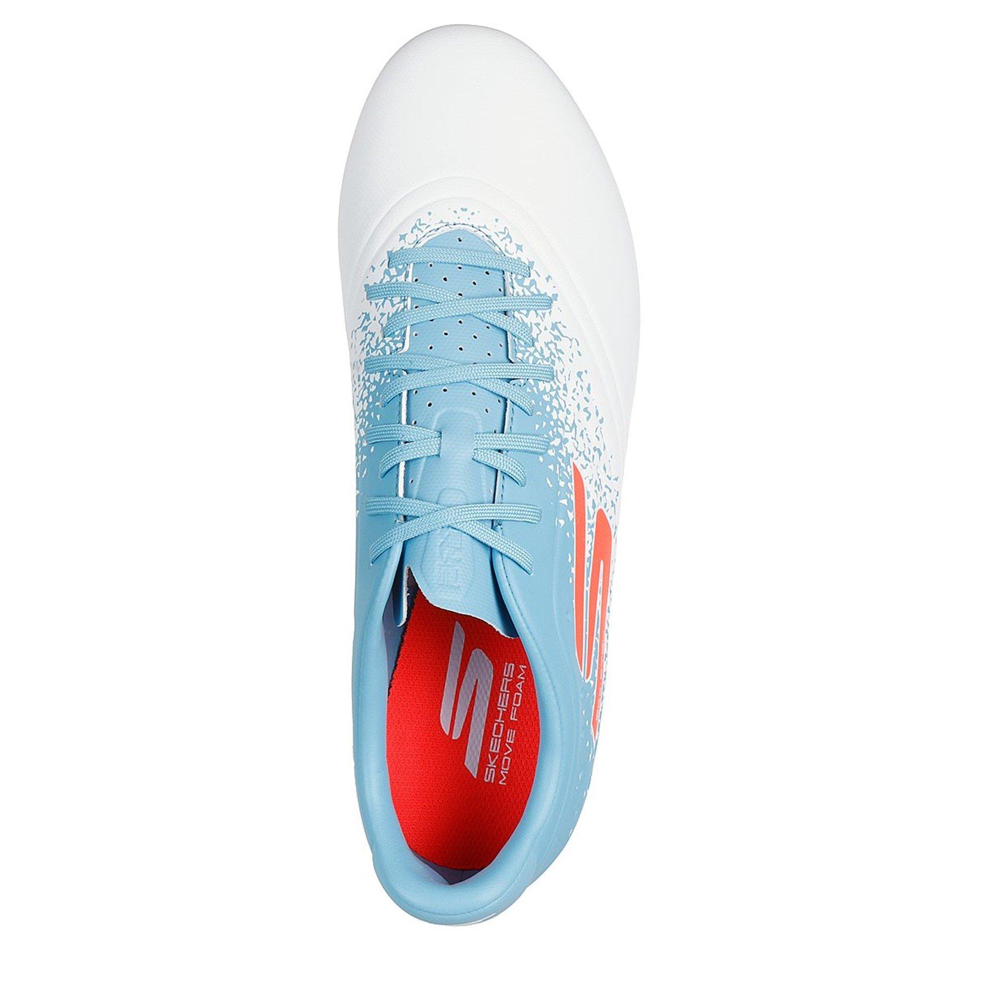 Blanco/Azul - Skechers - Razor Adults Academy Firm Ground Football Boots - 5