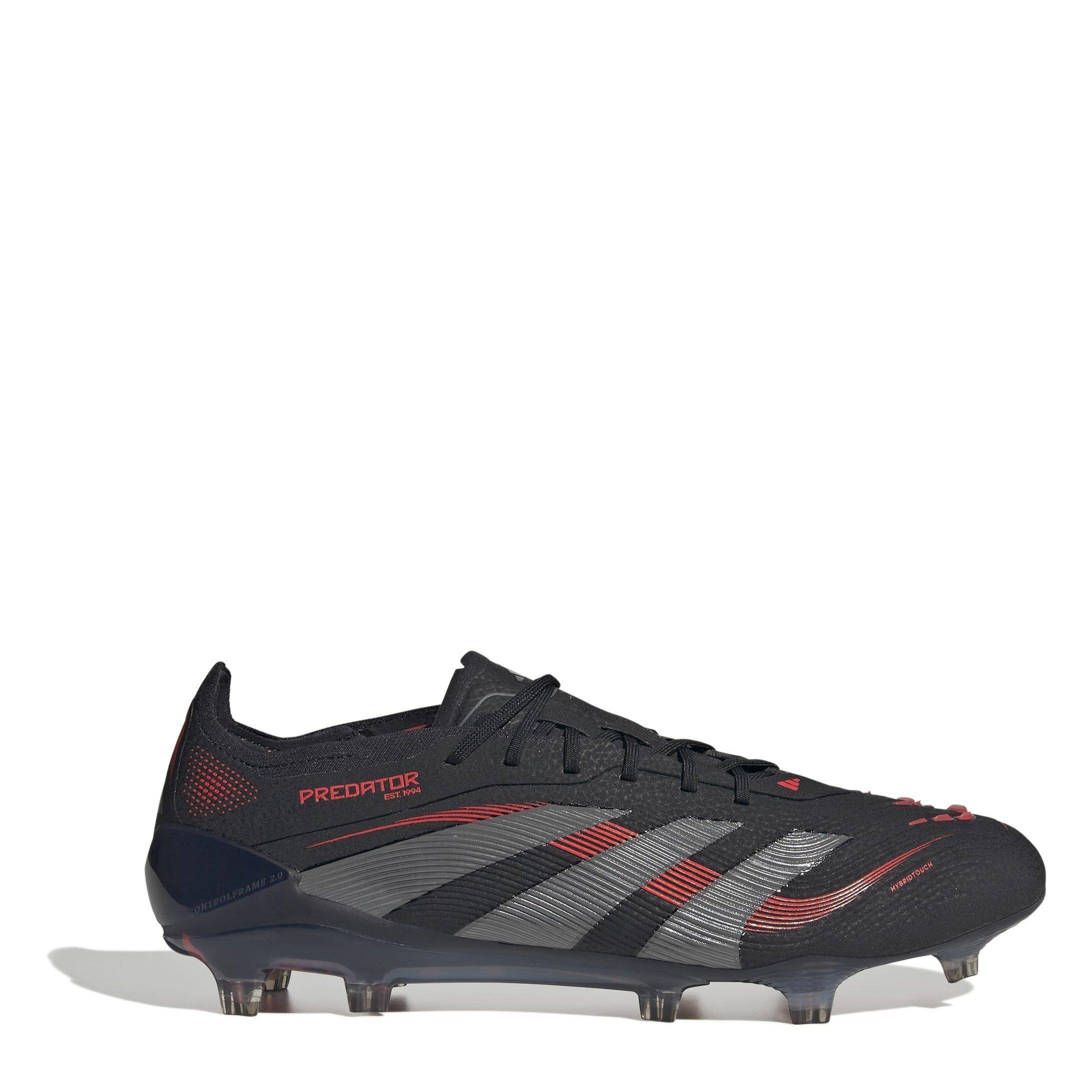 Adidas Men's Predator Elite Firm Ground Football Boots - Black/Grey - 8 (42)