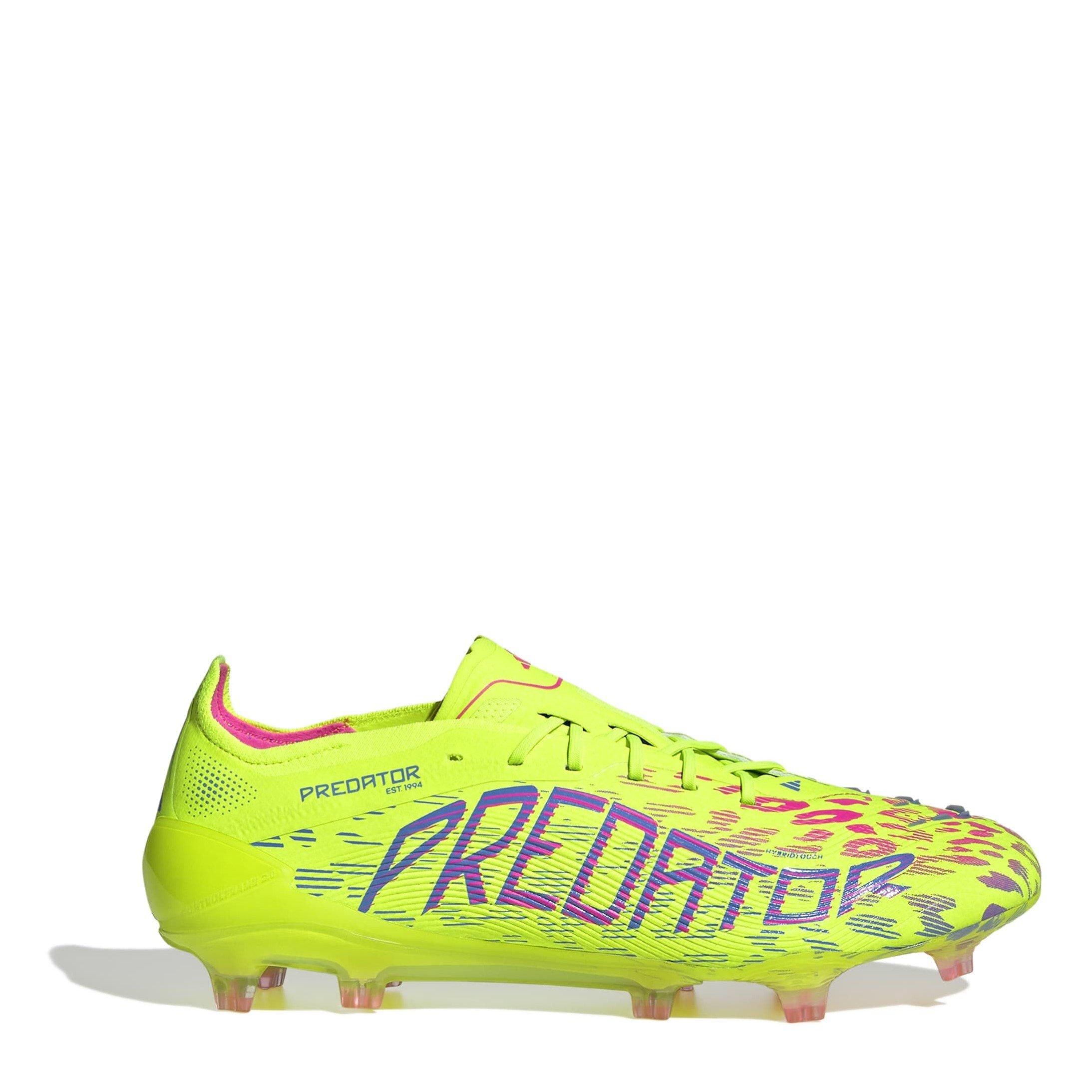 Adidas Men's Predator Elite Firm Ground Football Boots - Yellow/Pink - 11.5(46.7)