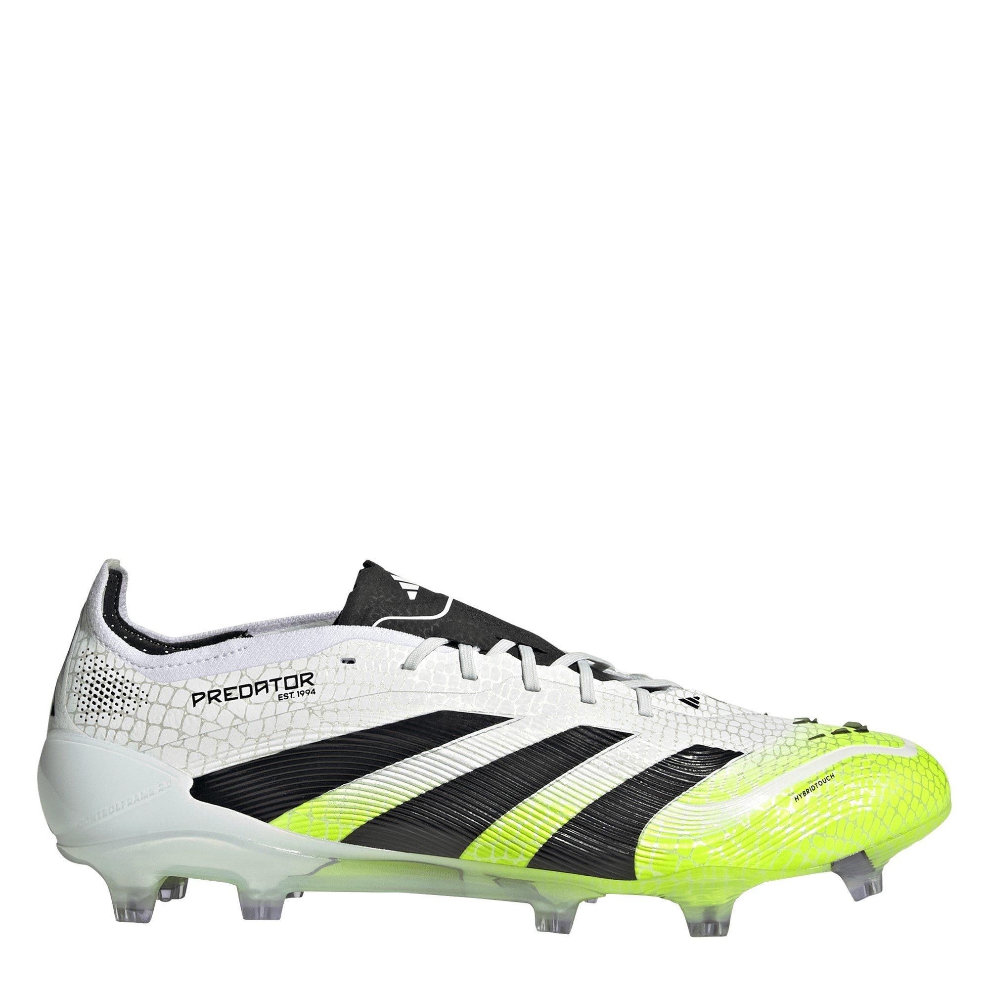 Adidas Men's Predator Elite Firm Ground Football Boots - White/Blk/Lemon - 5.5 (38.7)