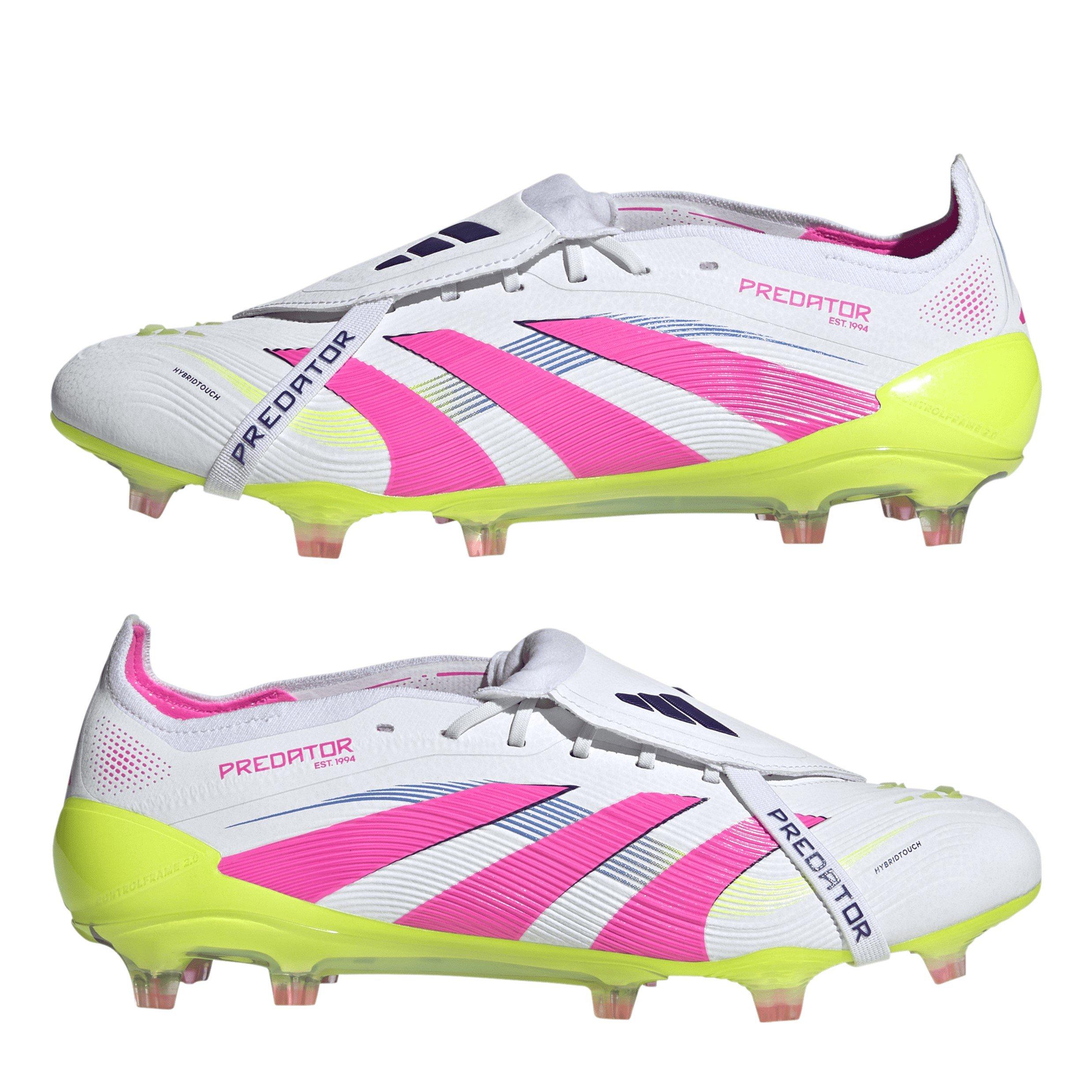 White/Pink - adidas - Predator Elite Fold-Over Tongue Firm Ground Football Boots - 11