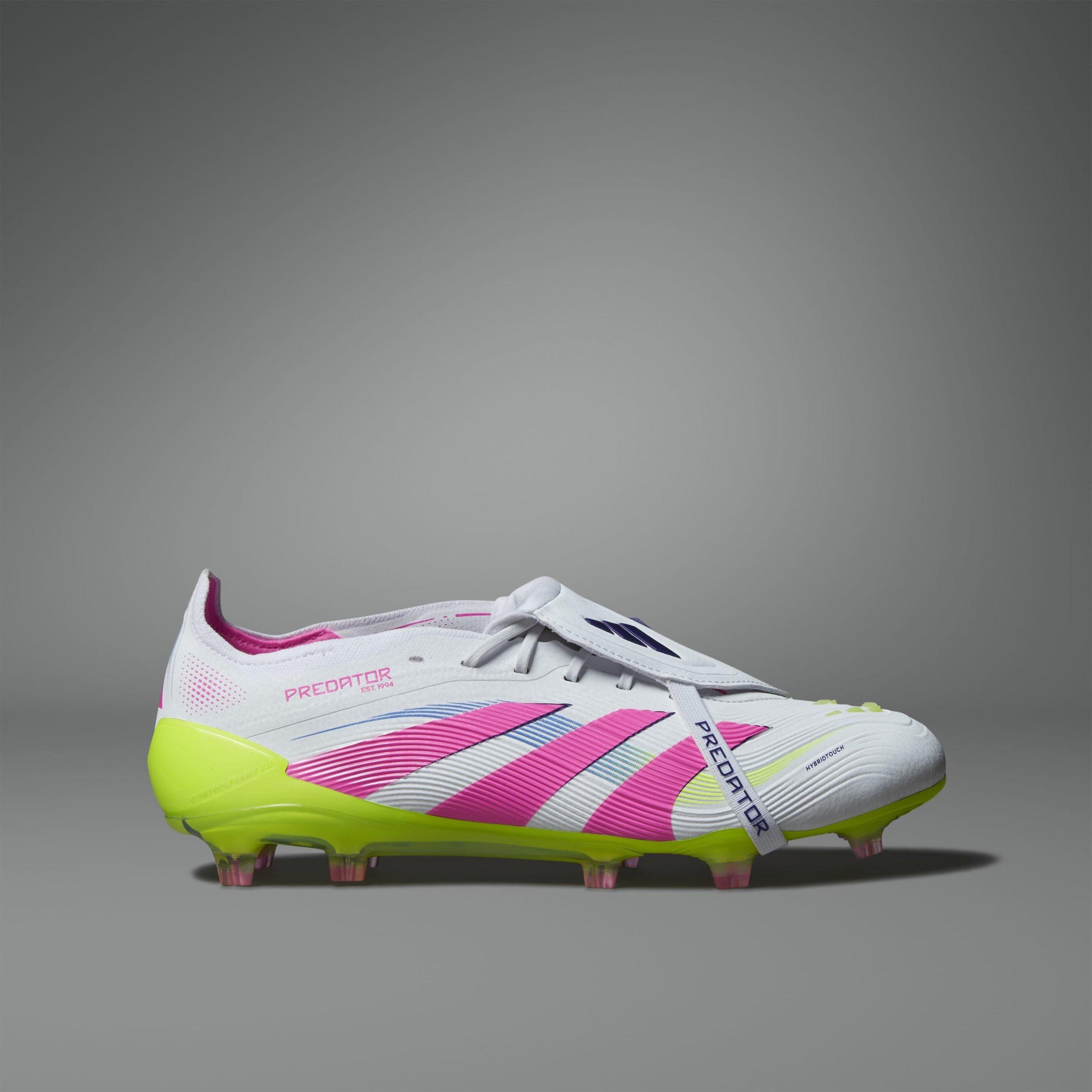 White/Pink - adidas - Predator Elite Fold-Over Tongue Firm Ground Football Boots - 12
