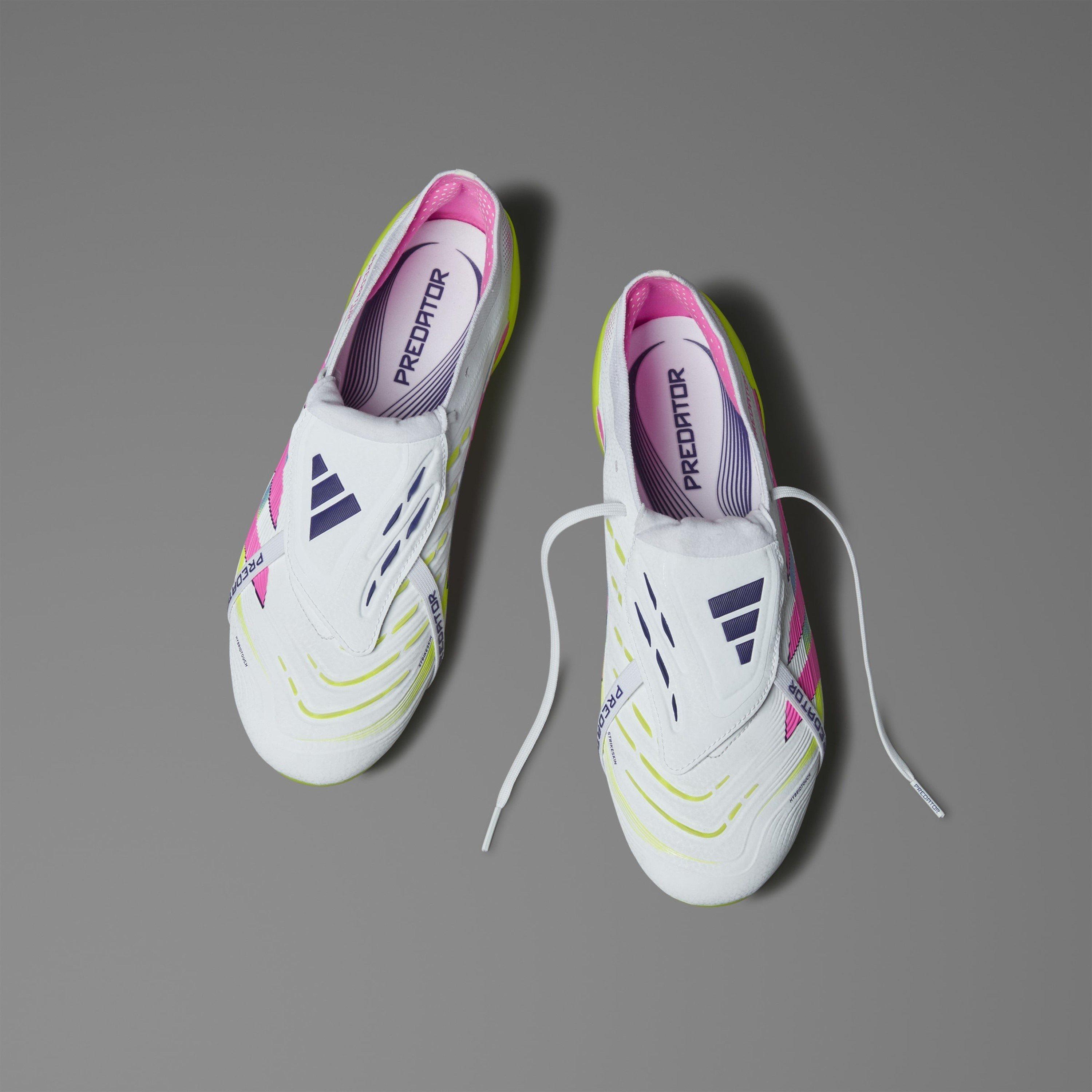 White/Pink - adidas - Predator Elite Fold-Over Tongue Firm Ground Football Boots - 13