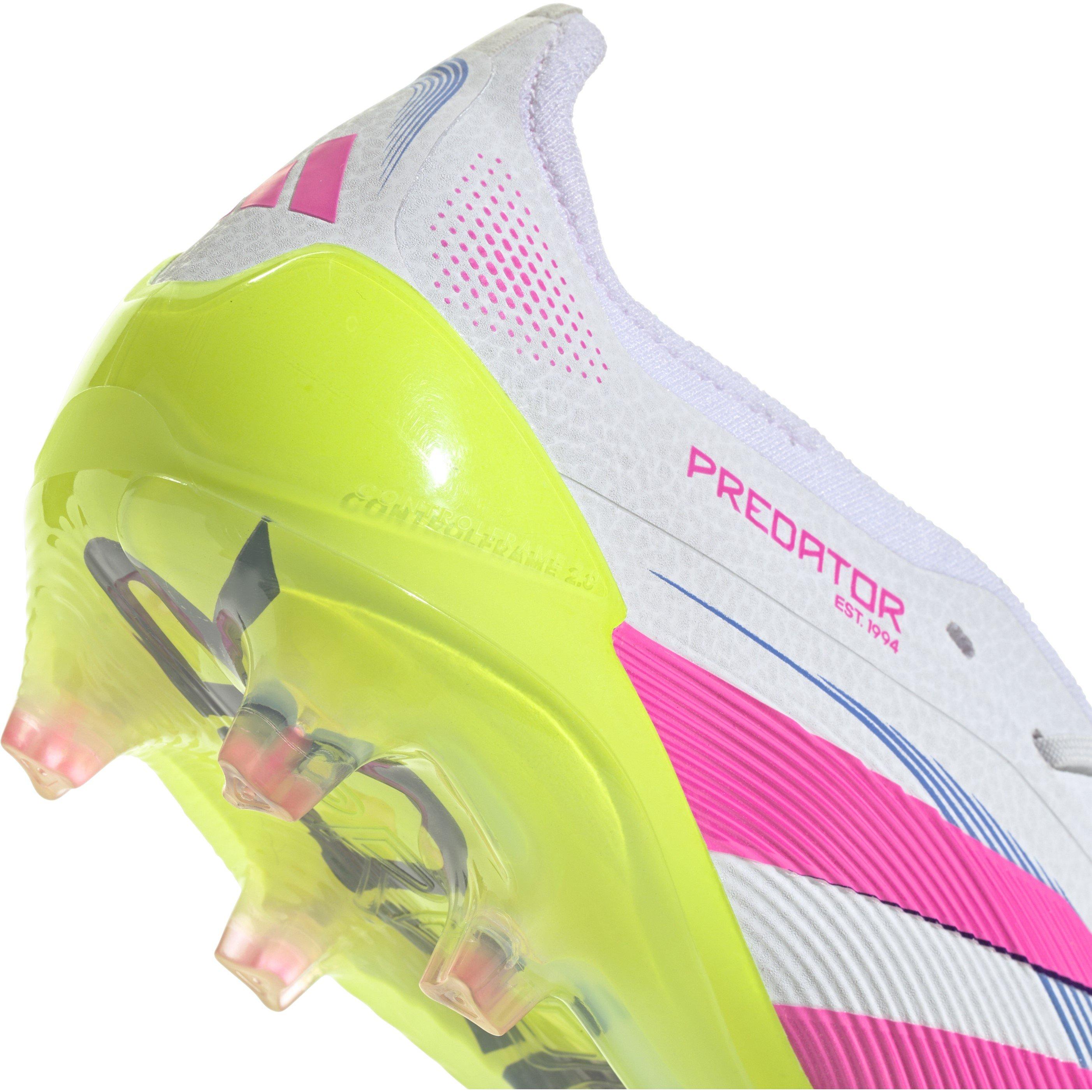 White/Pink - adidas - Predator Elite Fold-Over Tongue Firm Ground Football Boots - 9