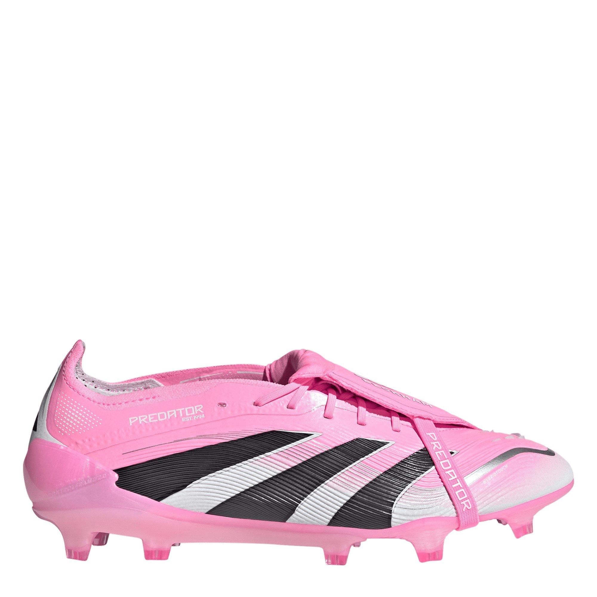 Adidas Men's Pink/White Predator Elite Fold-Over Tongue Firm Ground Football Boots - 10 (44.7)