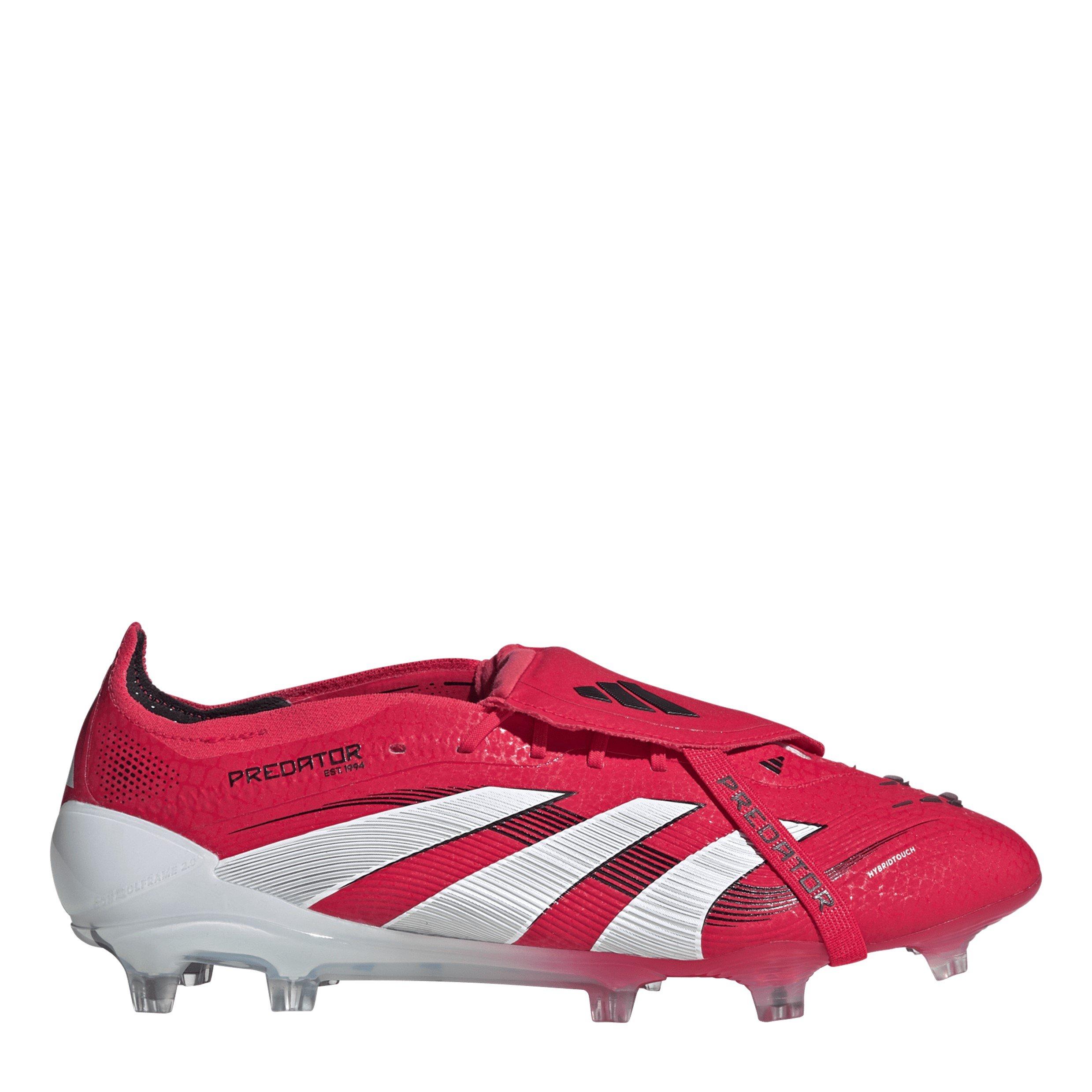 Adidas Men's Red/White Pator Elite Fold-Over Tongue Firm Ground Football Boots - 9.5 (44)
