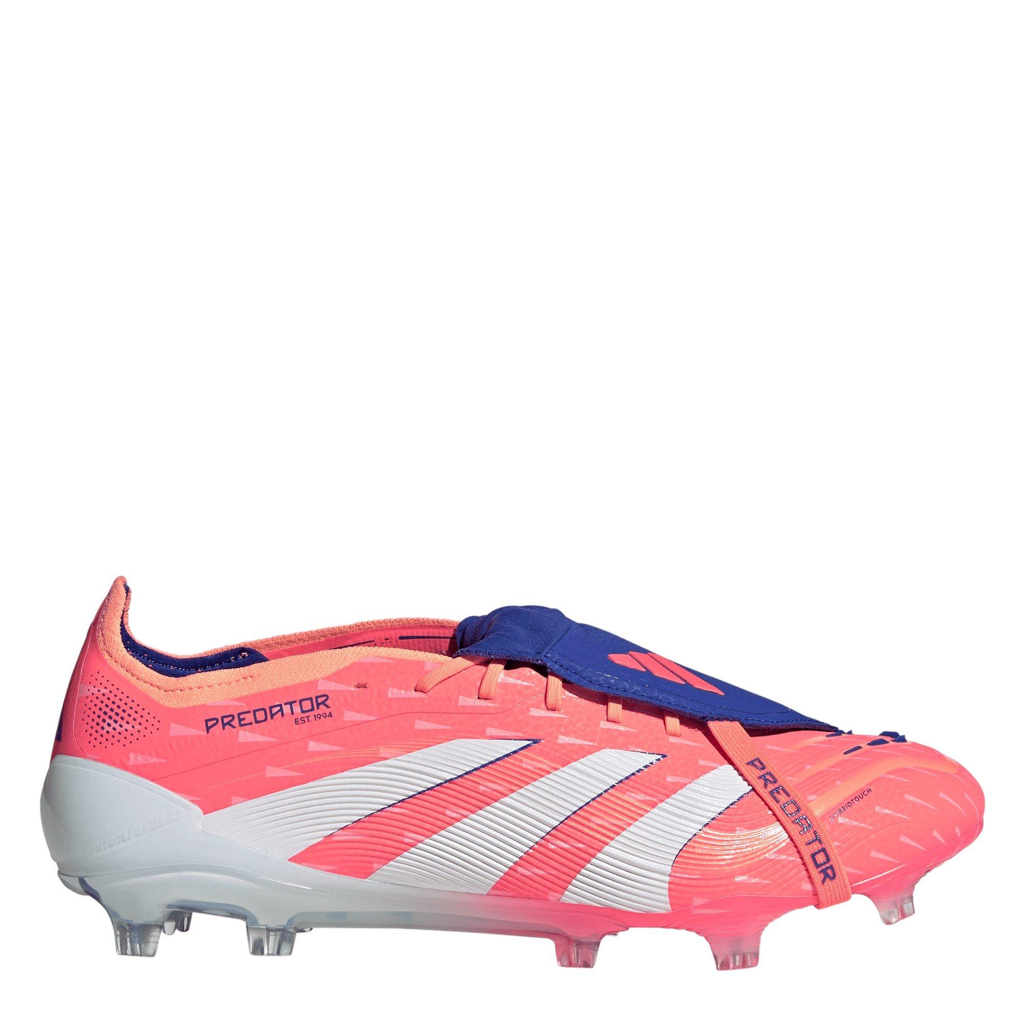 Adidas Men's Predator Elite Fold-Over Tongue Firm Ground Football Boots - Orange/White - 9 (43.3)