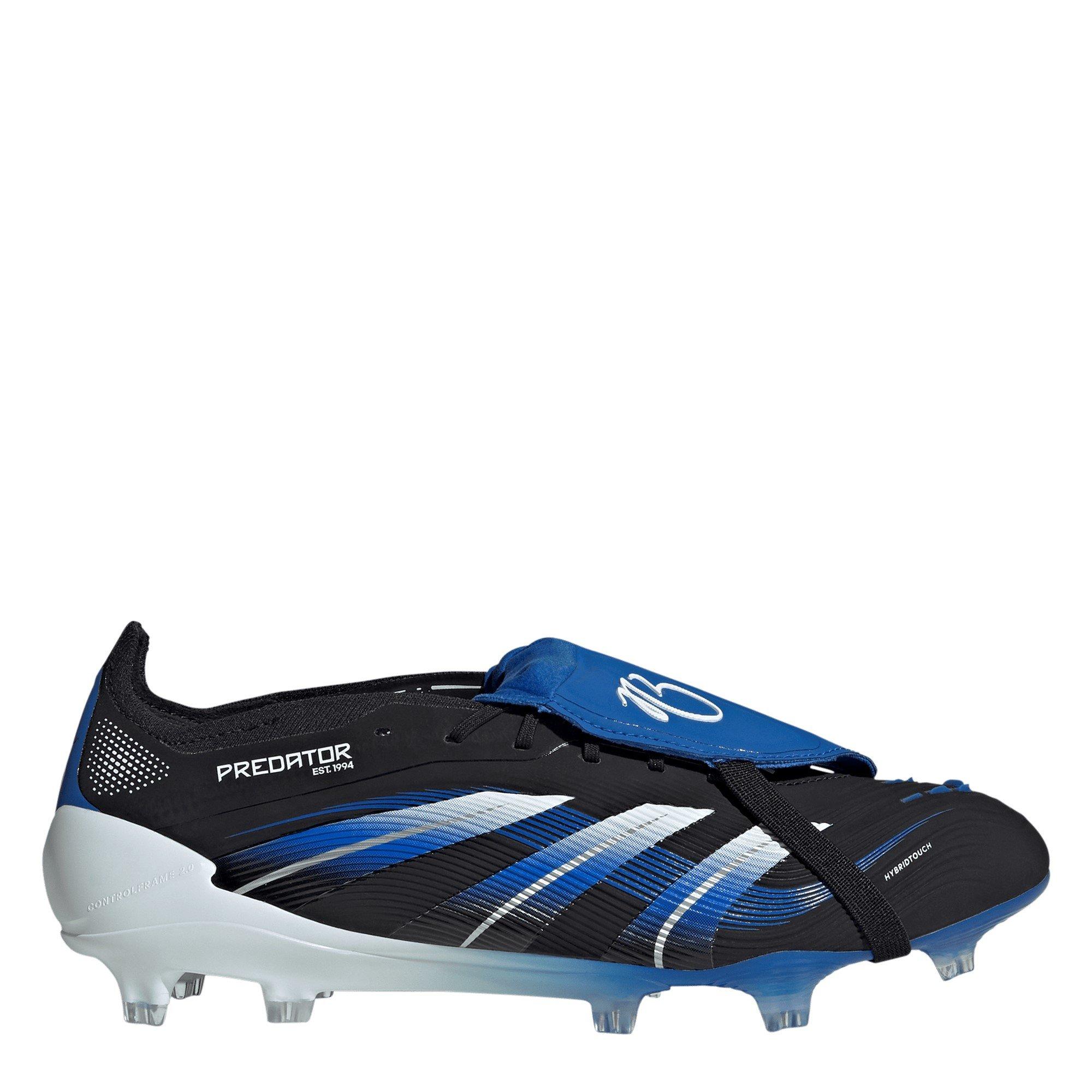 Adidas Men's Predator Elite Fold-Over Tongue Firm Ground Football Boots - Black/Blue - 10.5(45.3)
