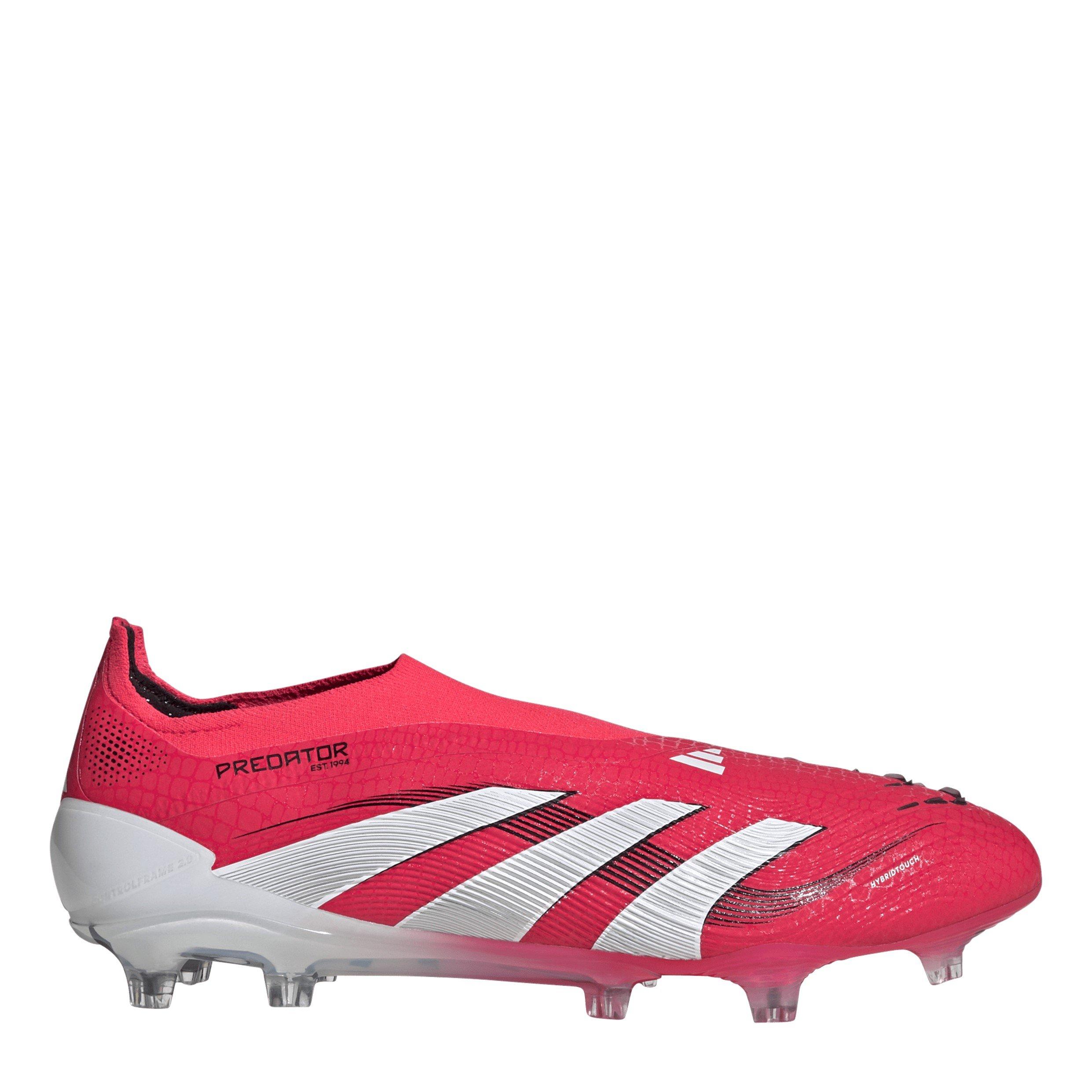 Adidas Men's Pator Elite Laceless Firm Ground Football Boots - Red/White - 12.5(48)