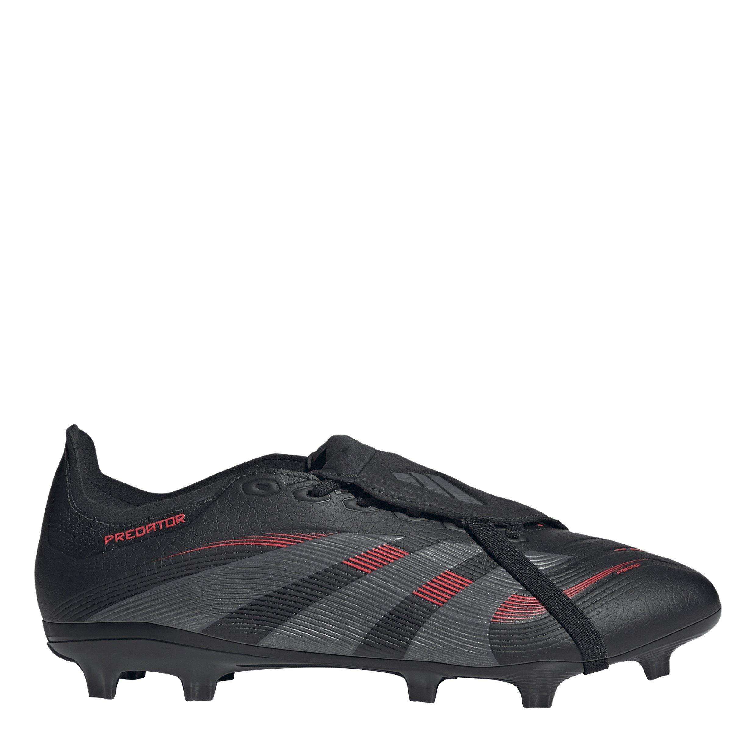 Adidas Men's Predator League Fold-Over Tongue Firm Ground Football Boots - Black/Grey - 7.5 (41.3)