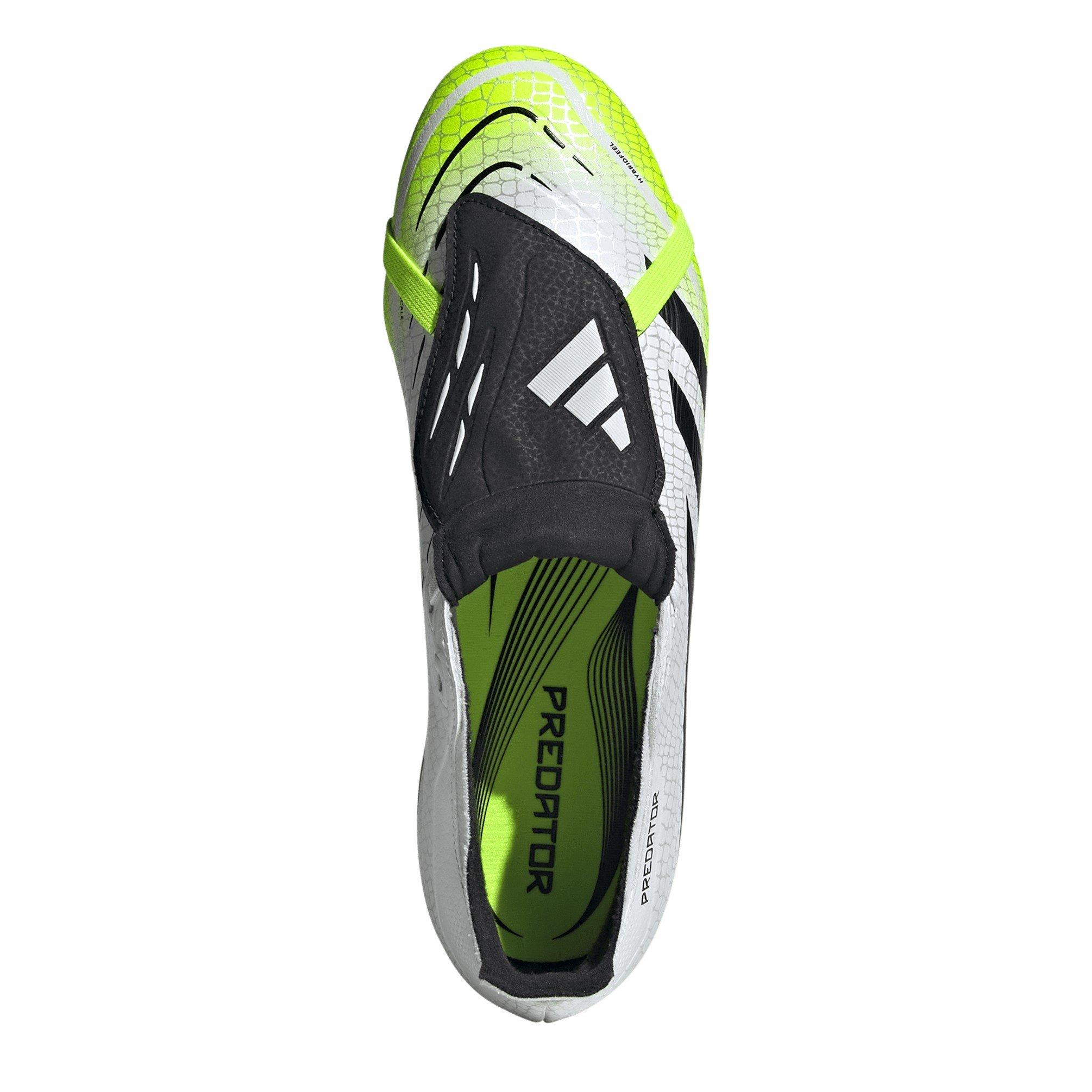 White/Blk/Lemon - adidas - Predator League Fold-Over Tongue Firm Ground Football Boots - 5
