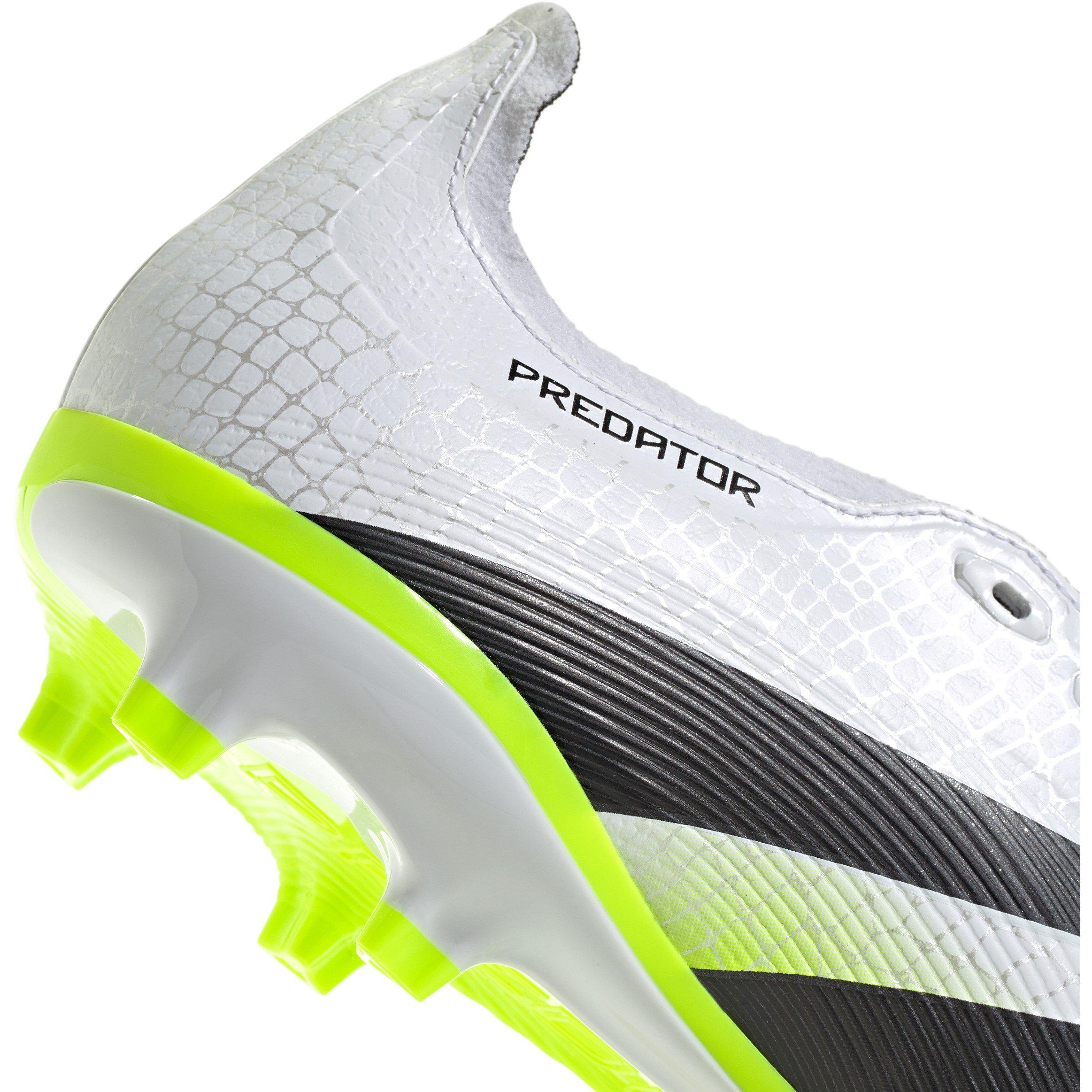White/Blk/Lemon - adidas - Predator League Fold-Over Tongue Firm Ground Football Boots - 8