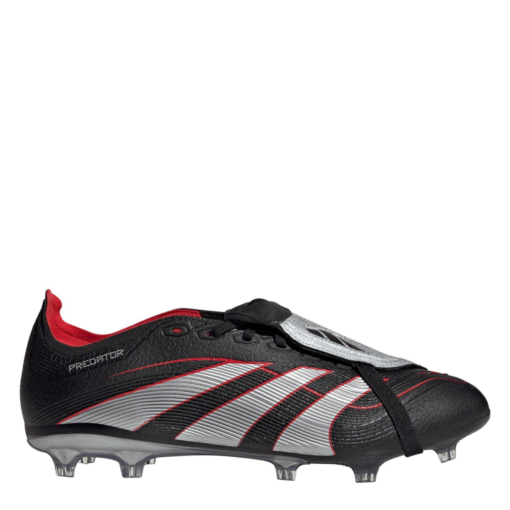 Adidas Men's Predator League Fold-Over Tongue Firm Ground Football Boots - Black/Red - 9 (43.3)