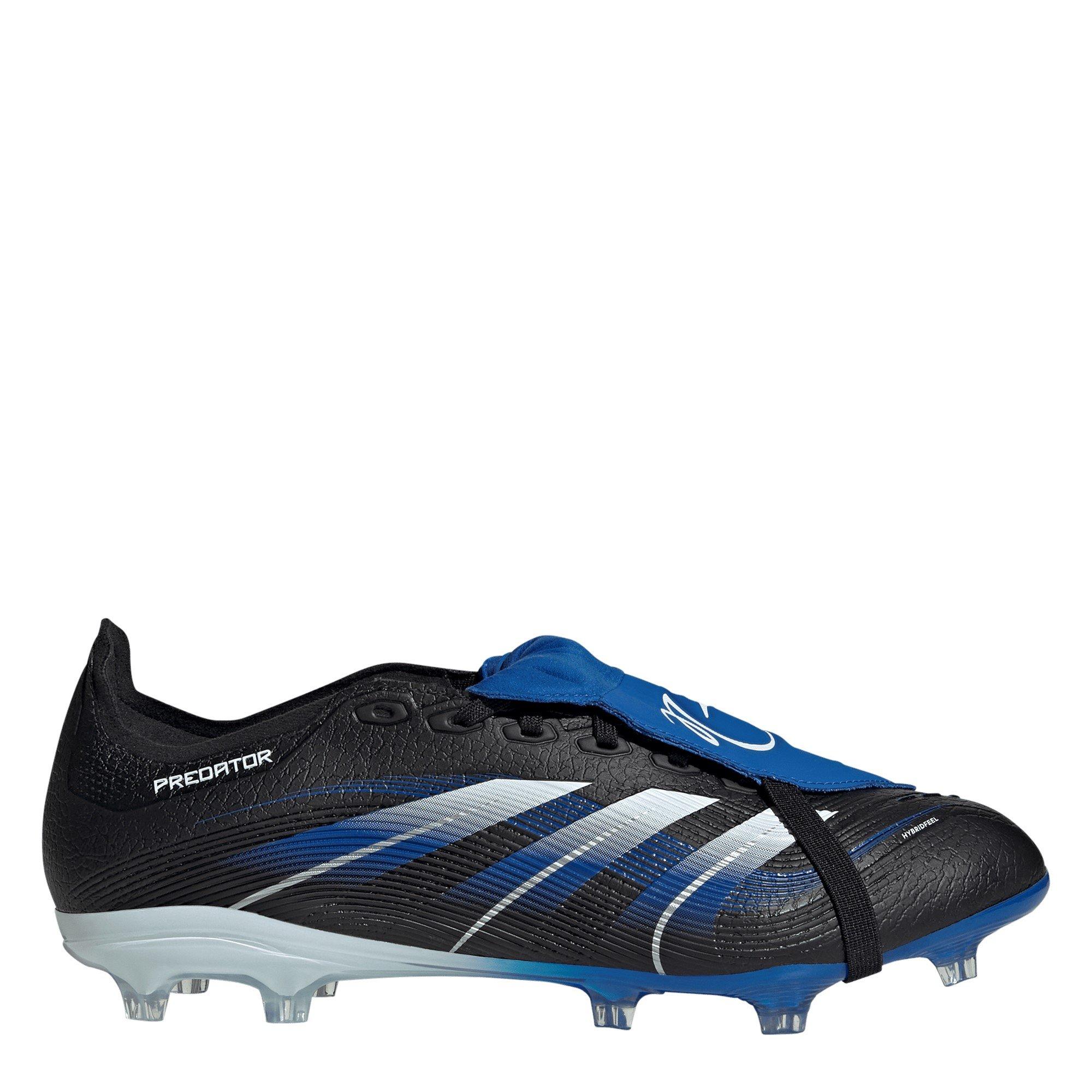 Adidas Men's Predator League Fold-Over Tongue Firm Ground Football Boots - Black/Blue - 7 (40.7)