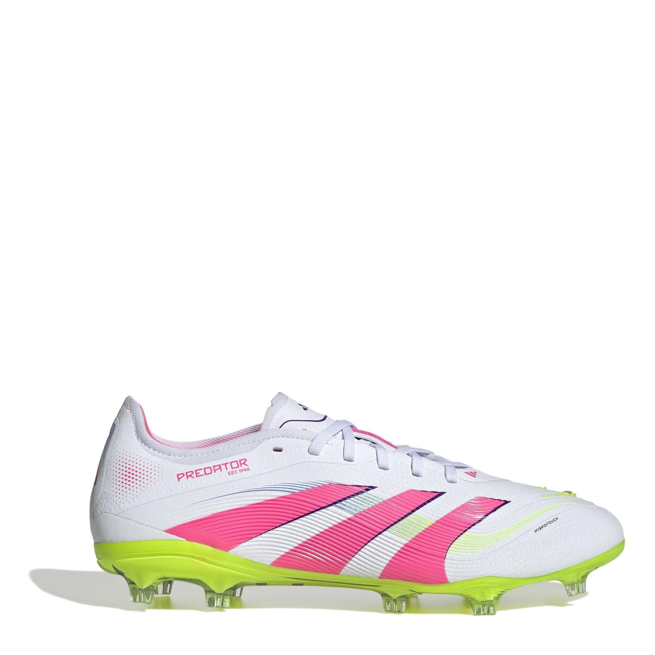 Adidas Men's Predator Pro Firm Ground Football Boots - White/Pink - 11.5(46.7)