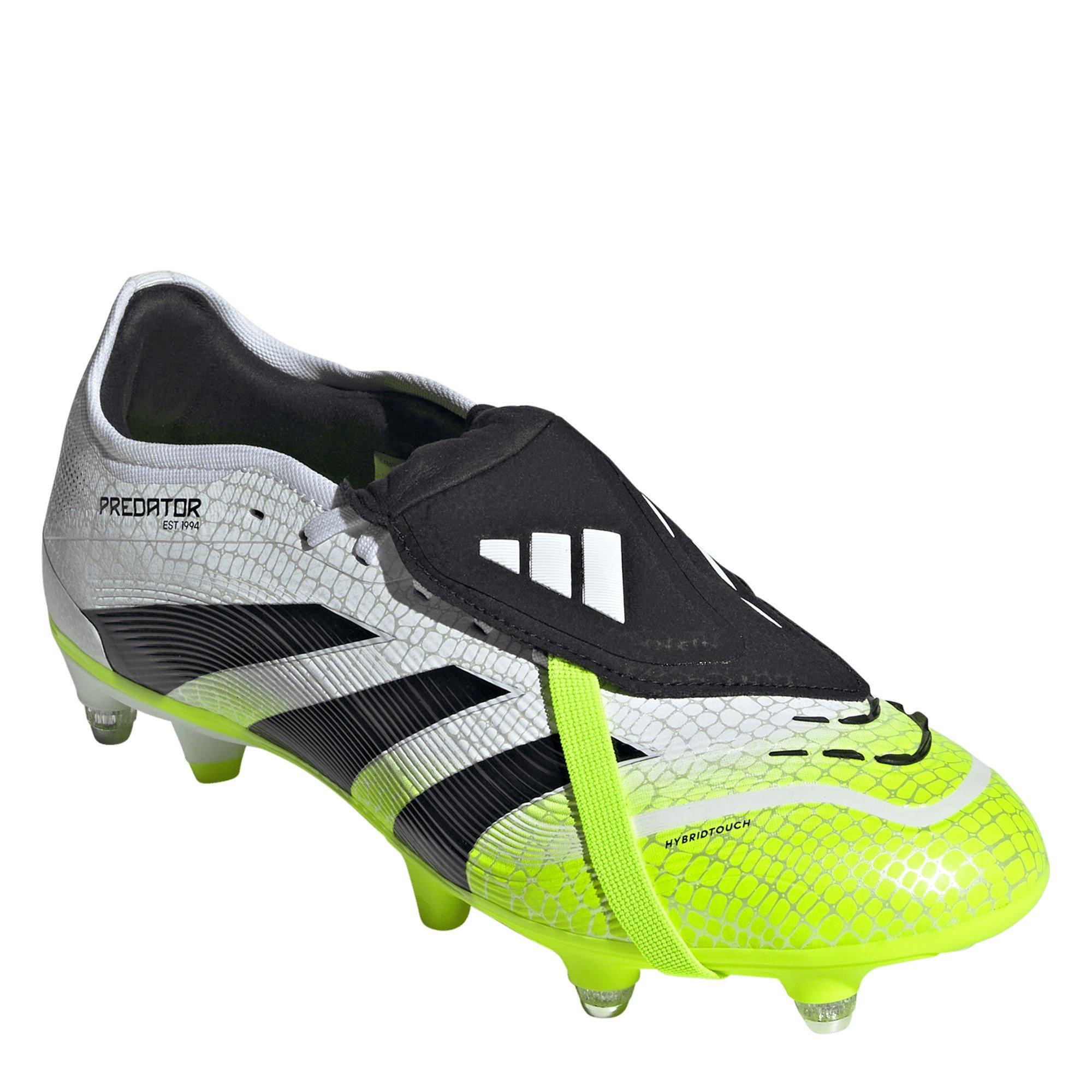 White/Blk/Lemon - adidas - Predator Pro Fold-Over Tongue Soft Ground Football Boots - 3