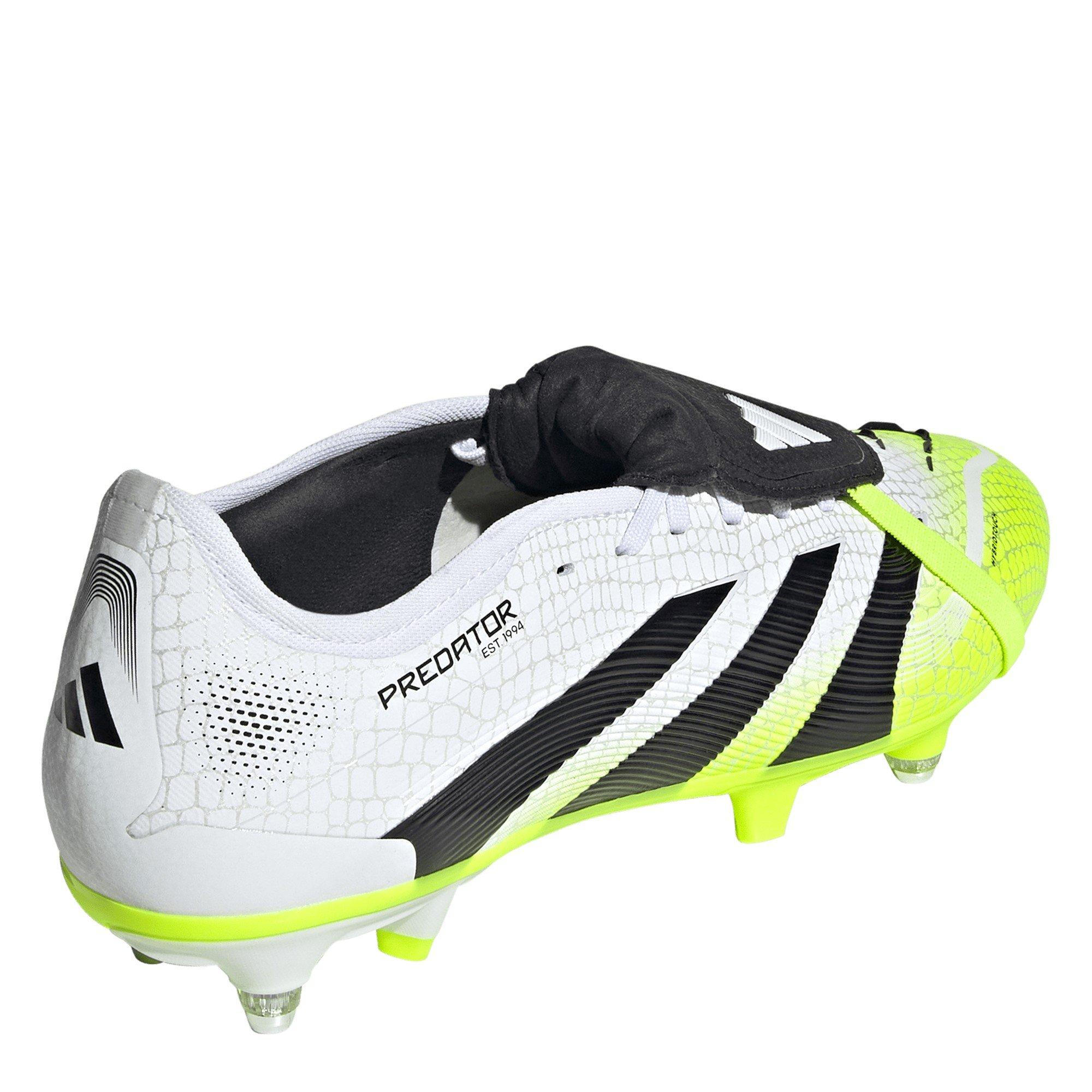 White/Blk/Lemon - adidas - Predator Pro Fold-Over Tongue Soft Ground Football Boots - 4