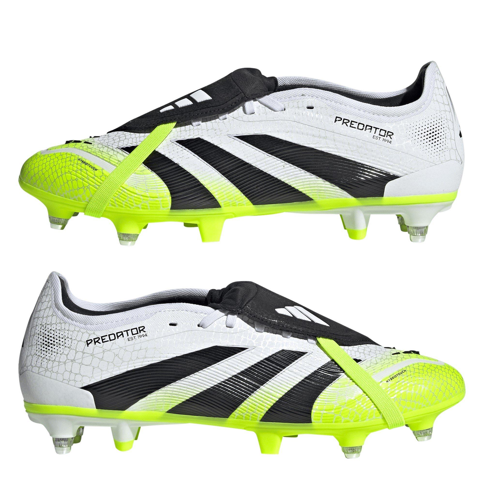 White/Blk/Lemon - adidas - Predator Pro Fold-Over Tongue Soft Ground Football Boots - 9