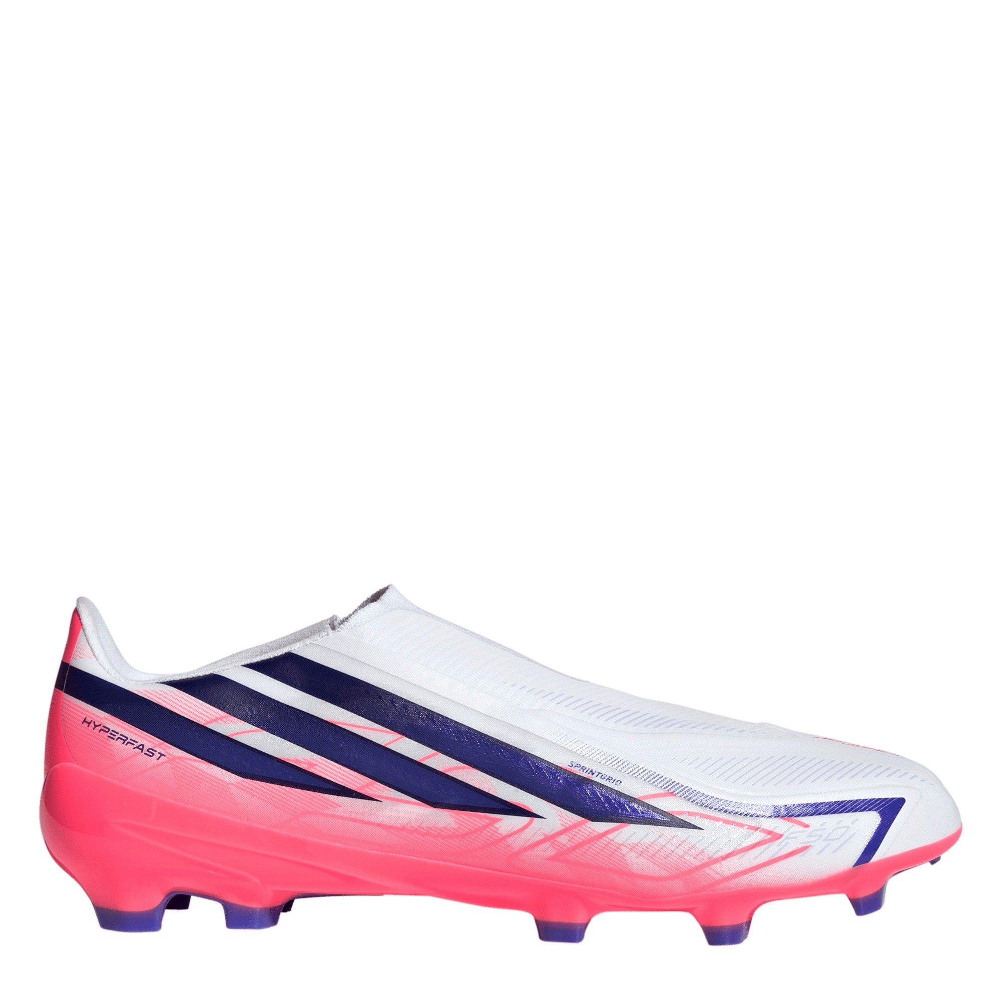 Wit/Koraal - adidas - F50 Hyperfast League Laceless Firm Ground Football Boots Mens - 1