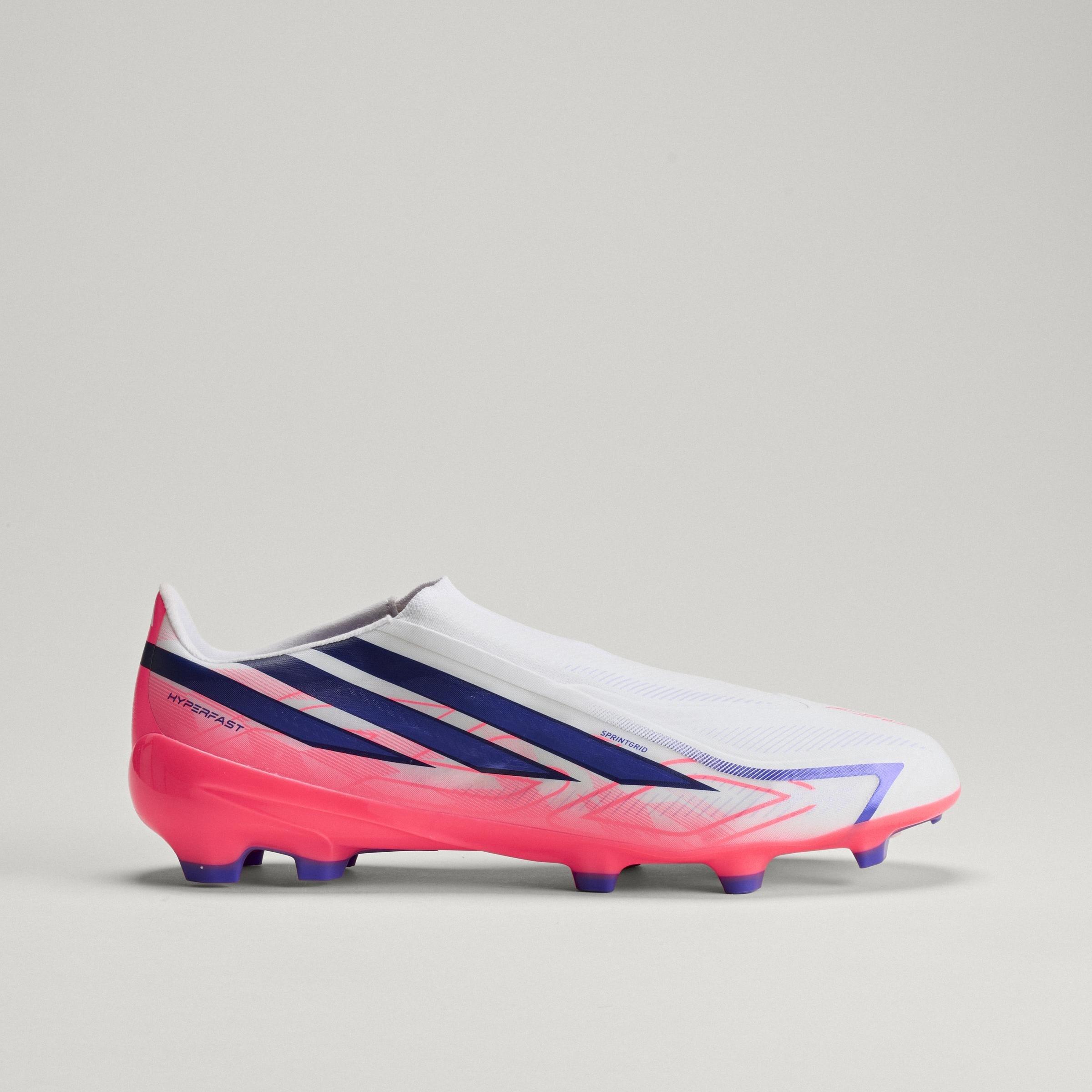 Wit/Koraal - adidas - F50 Hyperfast League Laceless Firm Ground Football Boots Mens - 12