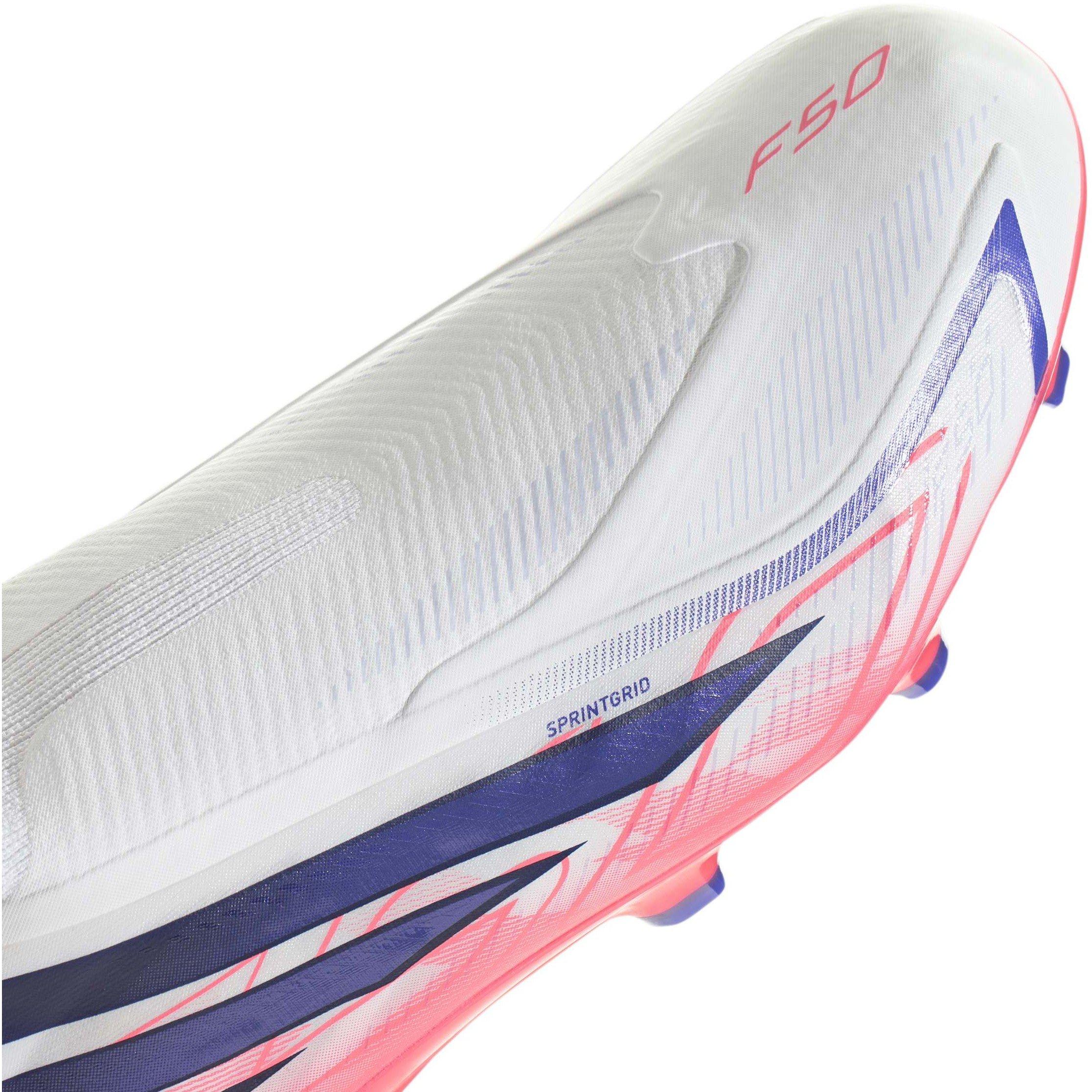 Wit/Koraal - adidas - F50 Hyperfast League Laceless Firm Ground Football Boots Mens - 10