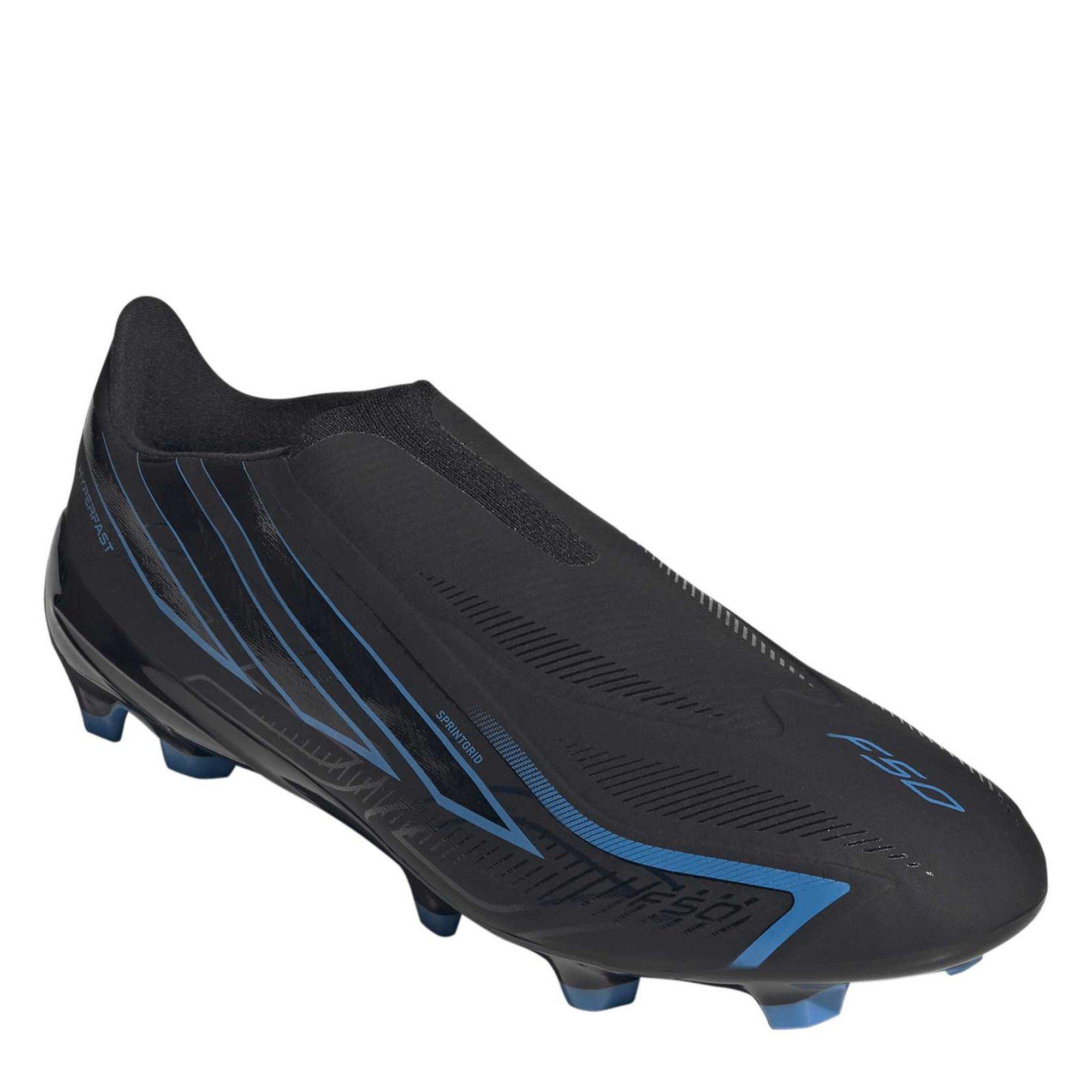 Black/Blue - adidas - F50 Hyperfast League Laceless Firm Ground Football Boots Mens - 3