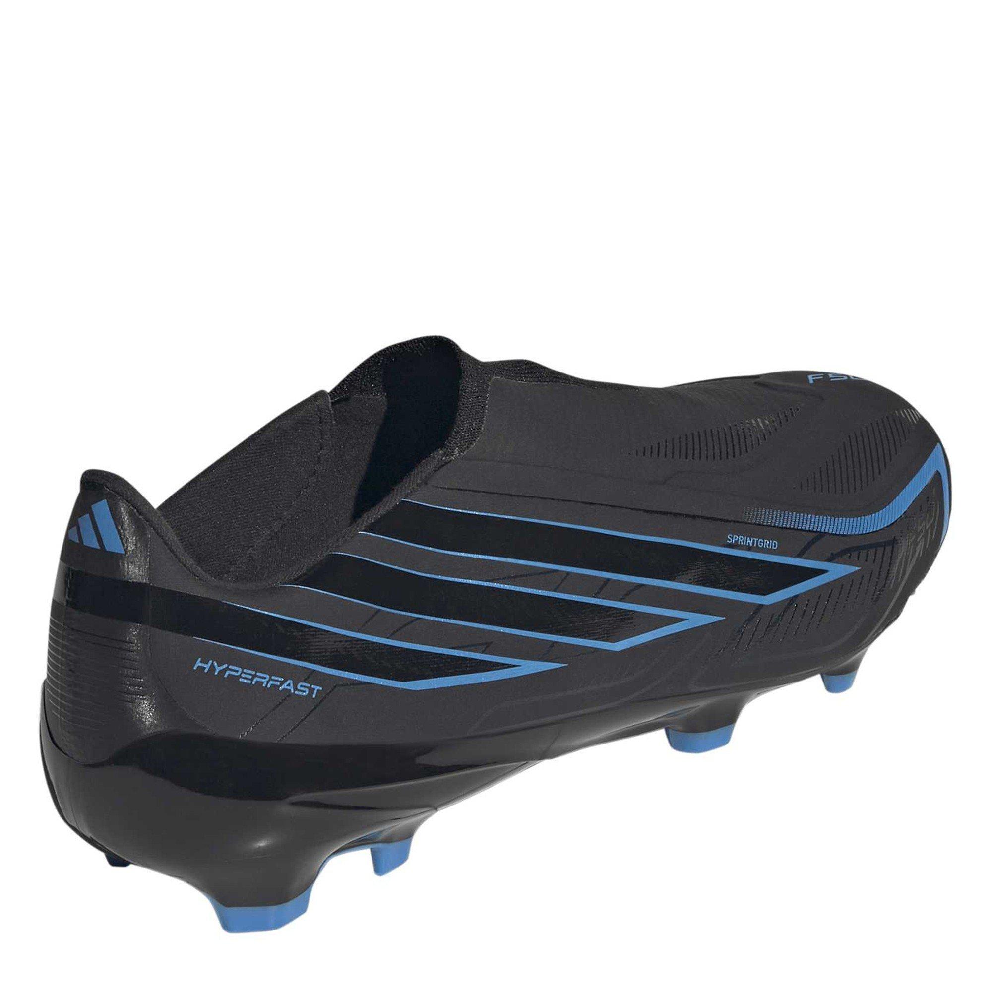 Black/Blue - adidas - F50 Hyperfast League Laceless Firm Ground Football Boots Mens - 4