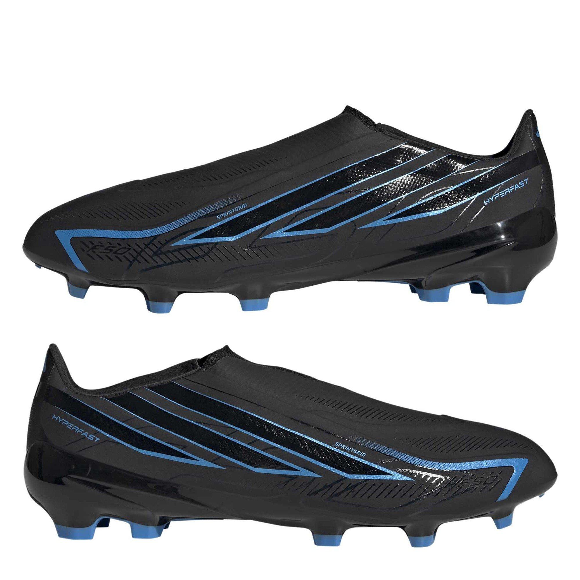 Black/Blue - adidas - F50 Hyperfast League Laceless Firm Ground Football Boots Mens - 9