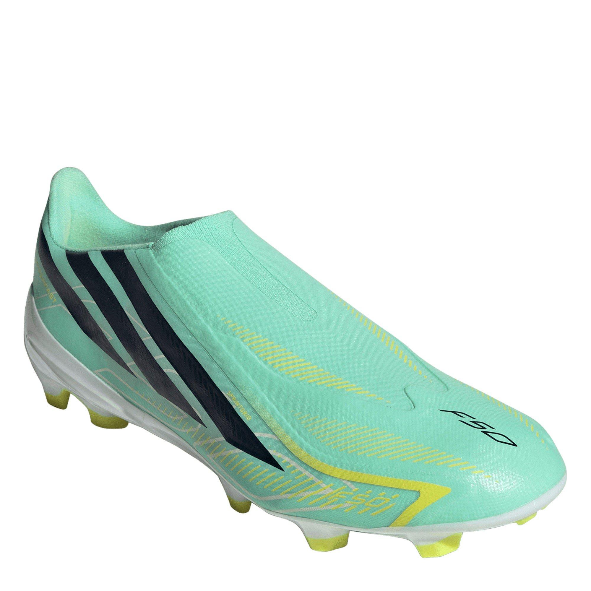 Mint/Black - adidas - Men's F50 League Laceless Firm Ground Football Boots - 3