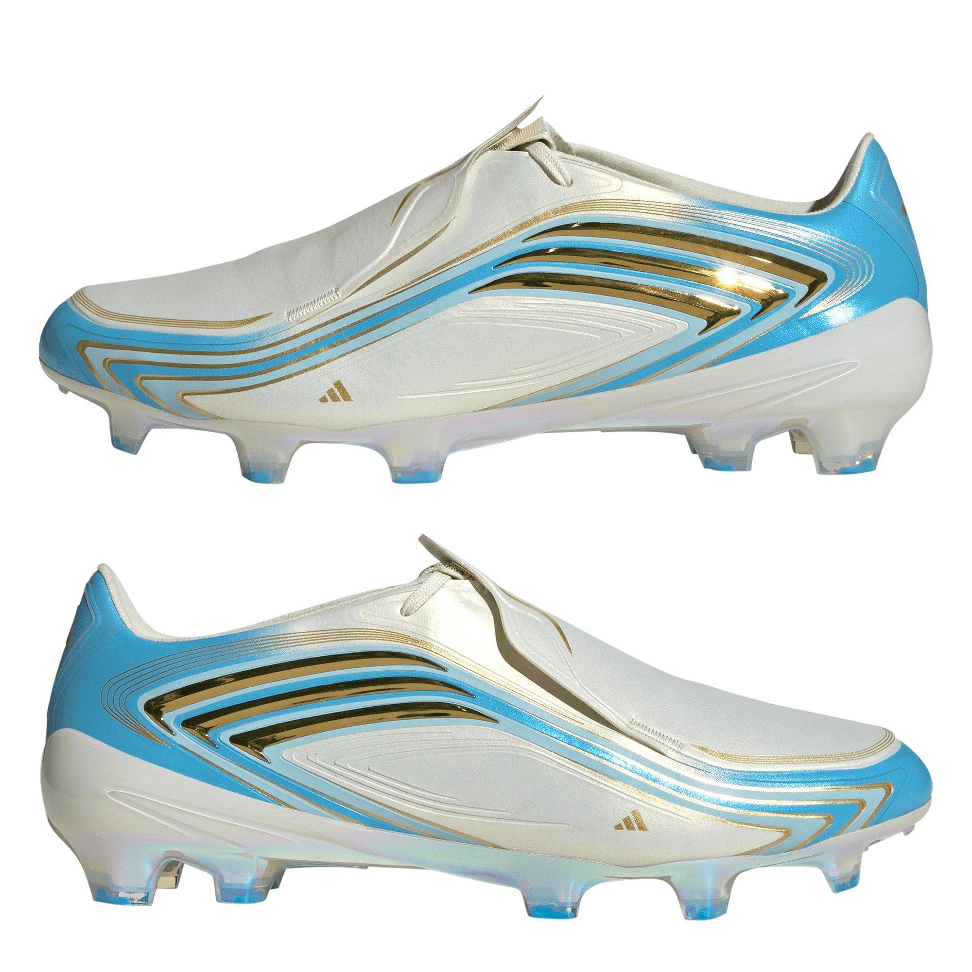 Creme/Blu/Gold - adidas - Adidas F50 Adults Elite Firm Ground Football Boots - 11