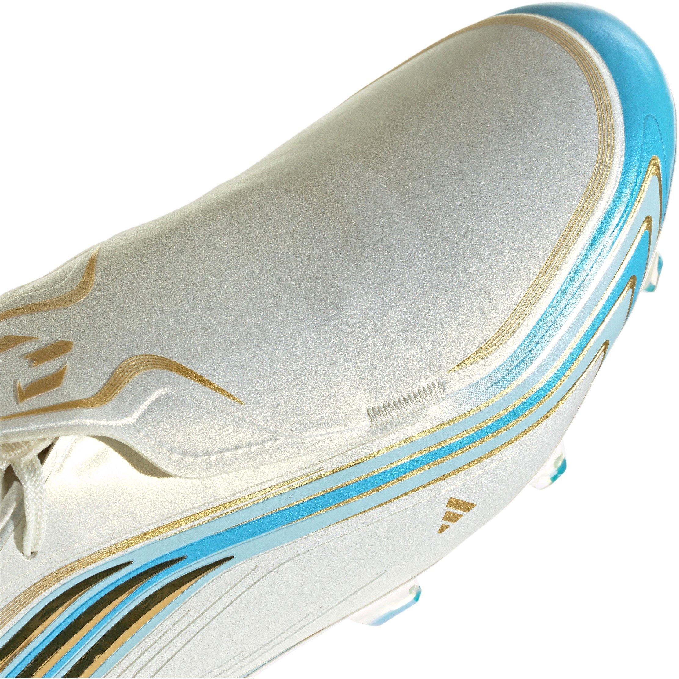 Creme/Blu/Gold - adidas - Adidas F50 Adults Elite Firm Ground Football Boots - 10