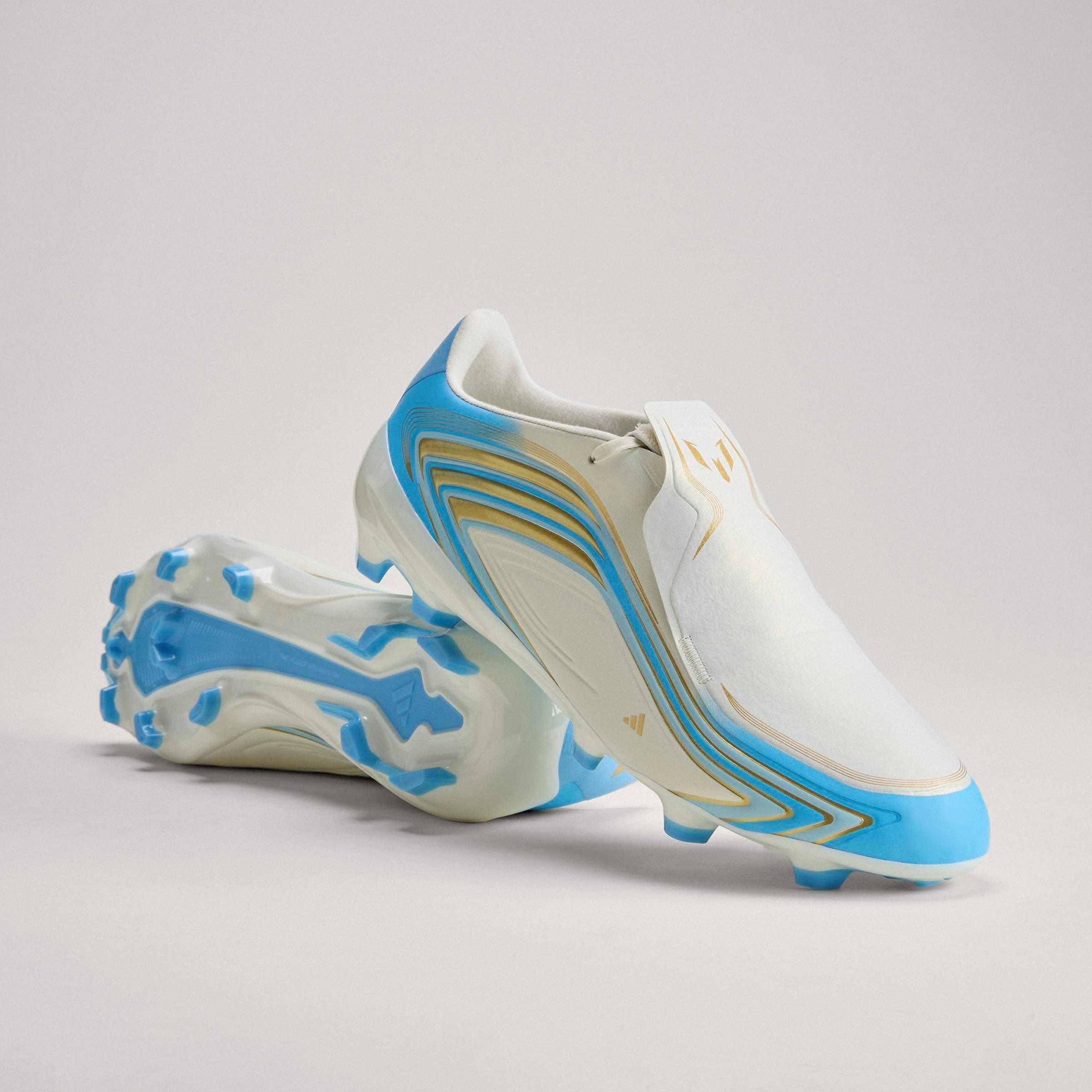 Crema/Blu/Oro - adidas - Adidas F50 Adults League Firm Ground Football Boots - 12
