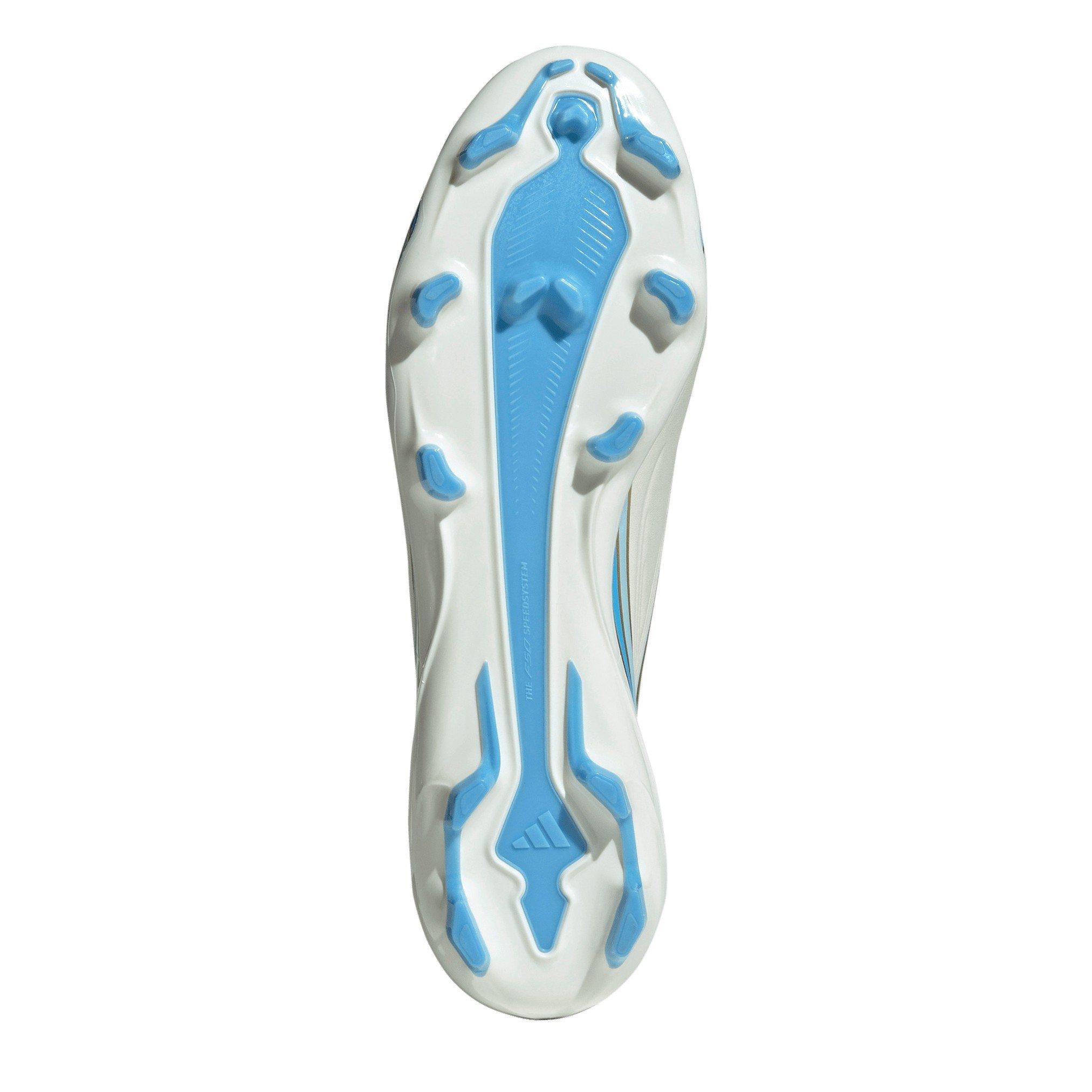 Crema/Blu/Oro - adidas - Adidas F50 Adults League Firm Ground Football Boots - 6