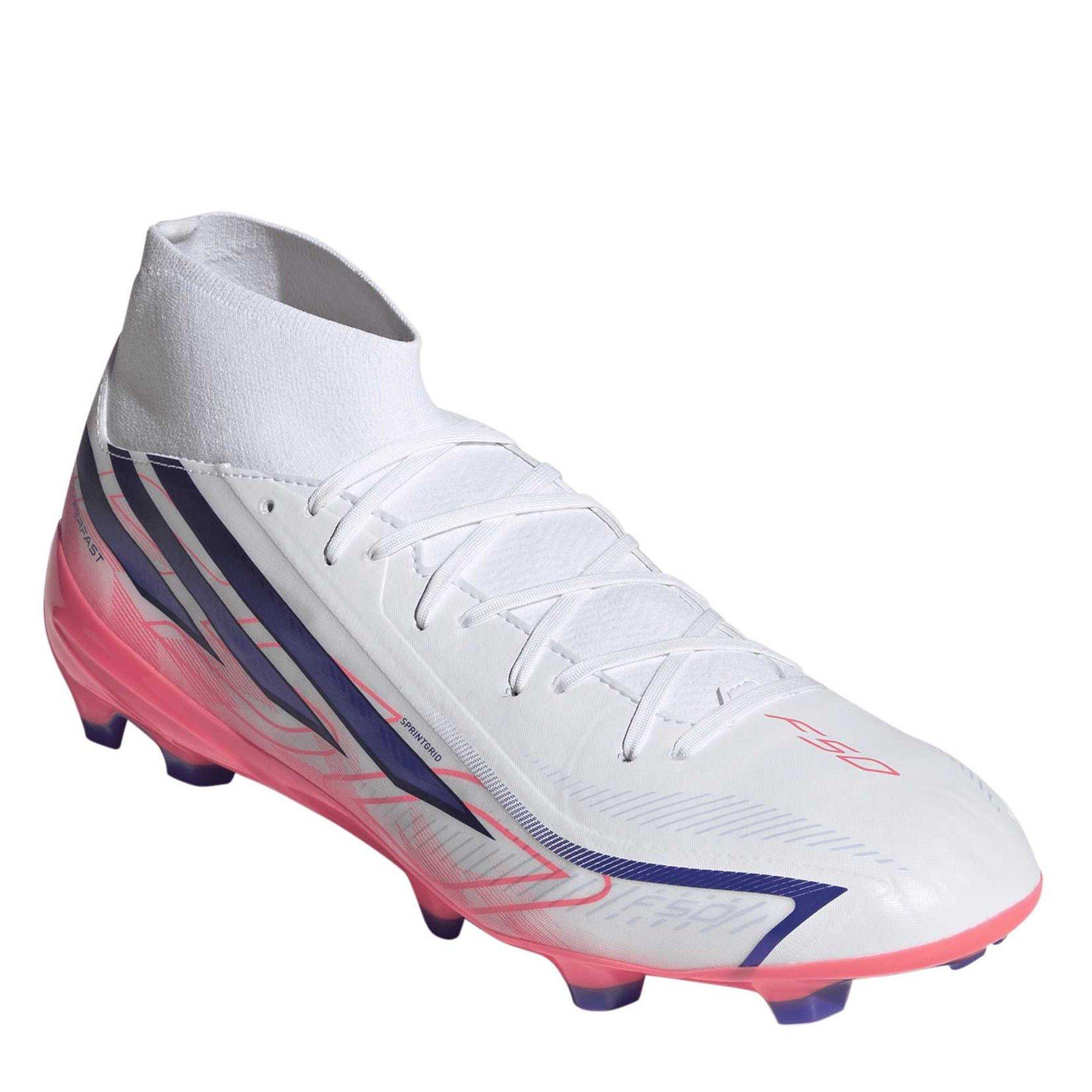 Wit/Koraal - adidas - F50 Hyperfast League Mid Firm Ground Football Boots Mens - 3