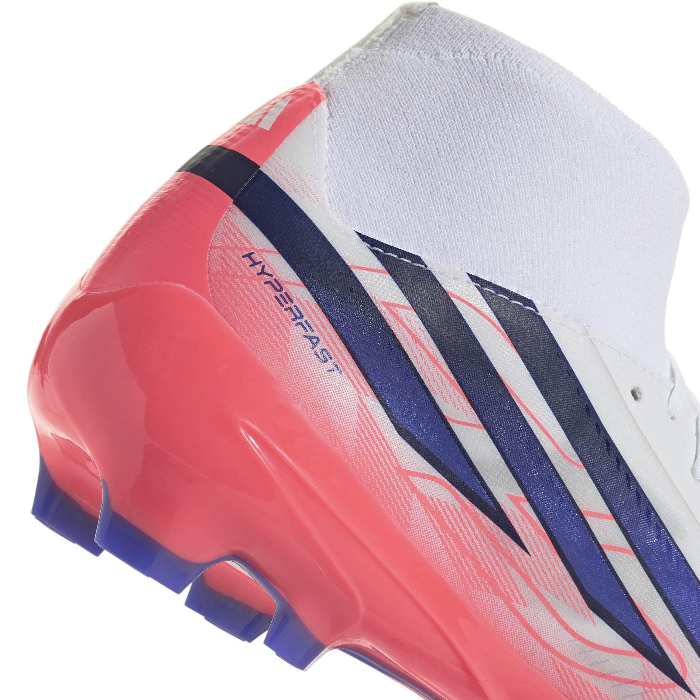 Wit/Koraal - adidas - F50 Hyperfast League Mid Firm Ground Football Boots Mens - 7