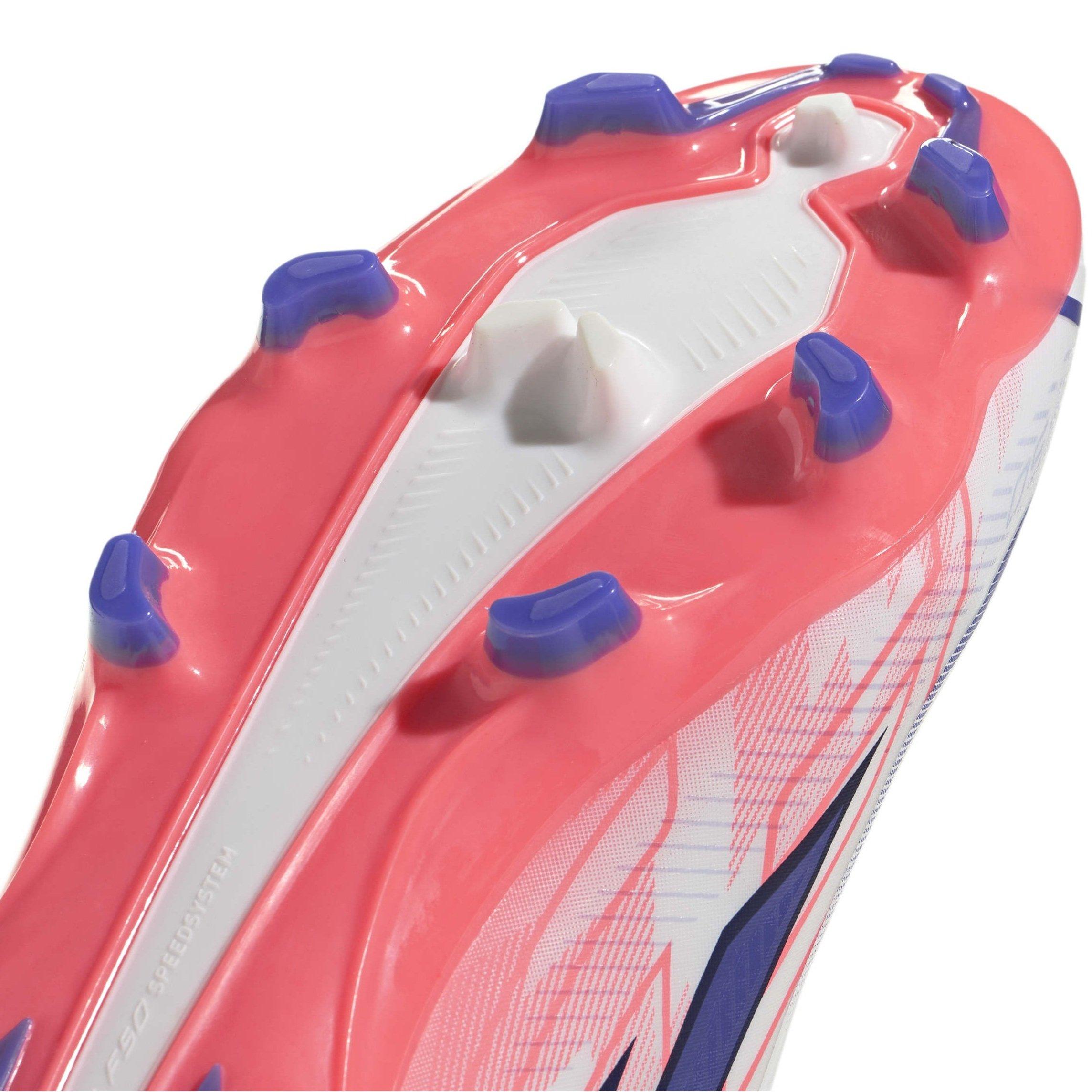 Wit/Koraal - adidas - F50 Hyperfast League Mid Firm Ground Football Boots Mens - 8