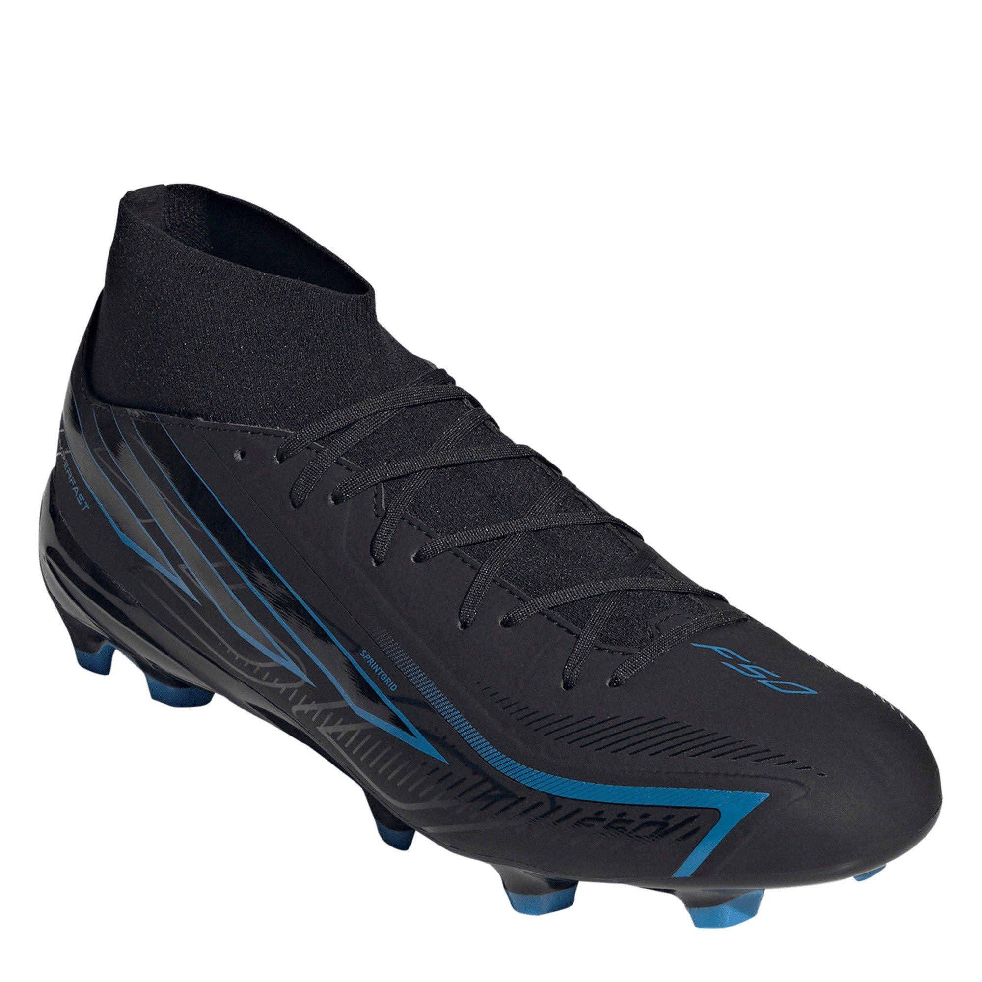 Black/Blue - adidas - F50 Hyperfast League Mid Firm Ground Football Boots Mens - 3