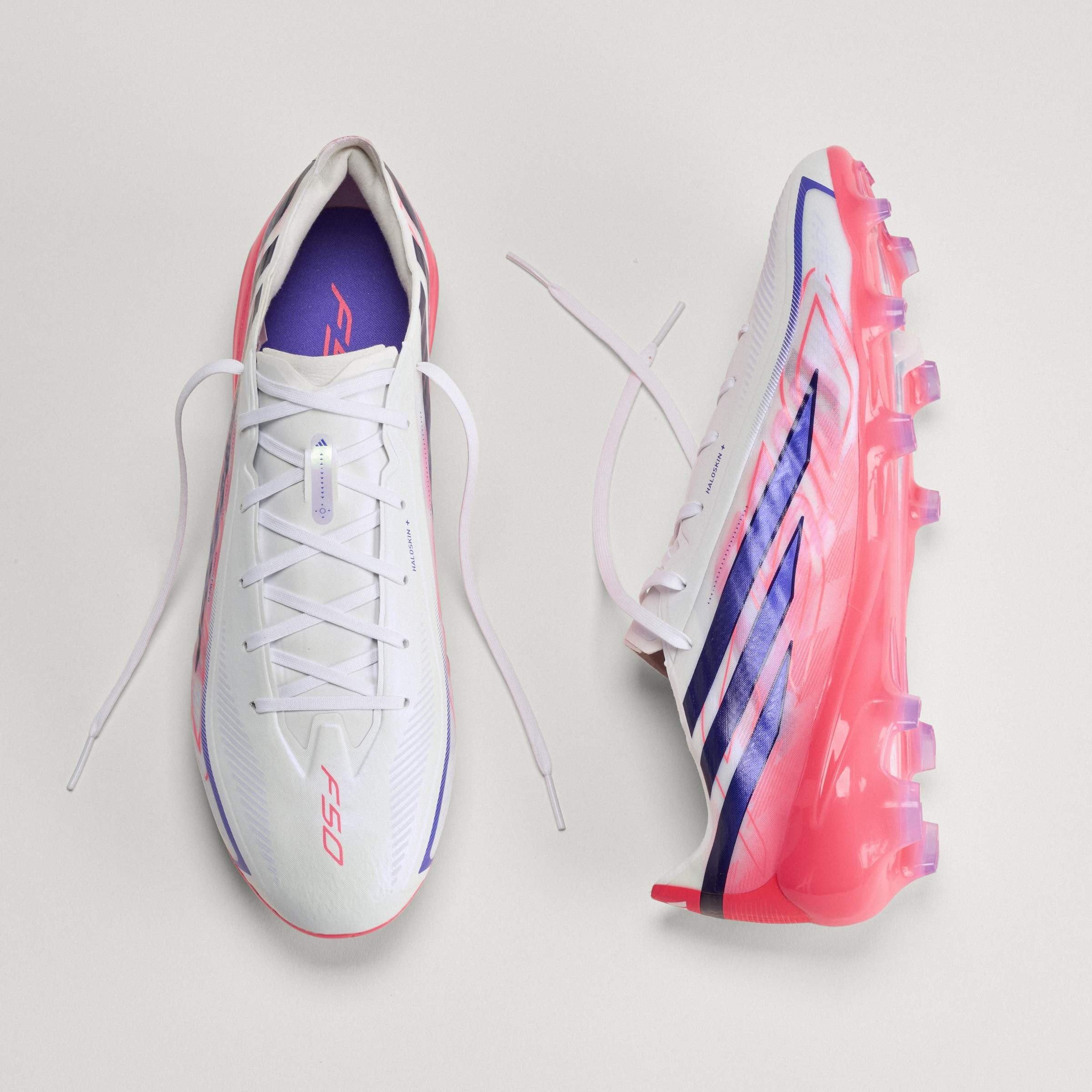 Wit/Koraal - adidas - F50 Hyperfast Pro Firm Ground Football Boots Mens - 13