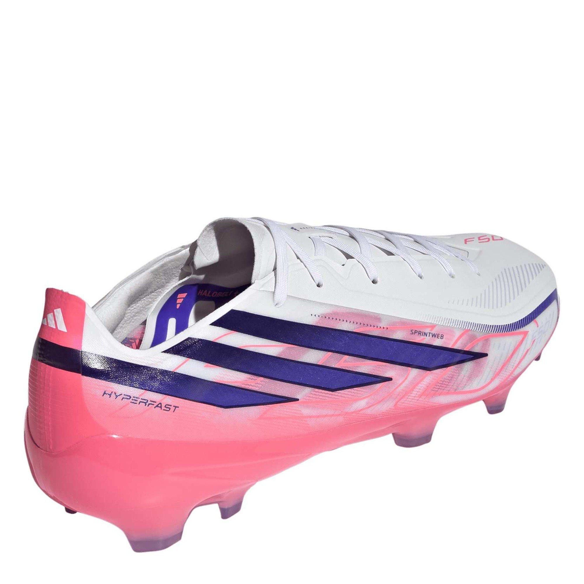 Wit/Koraal - adidas - F50 Hyperfast Pro Firm Ground Football Boots Mens - 5