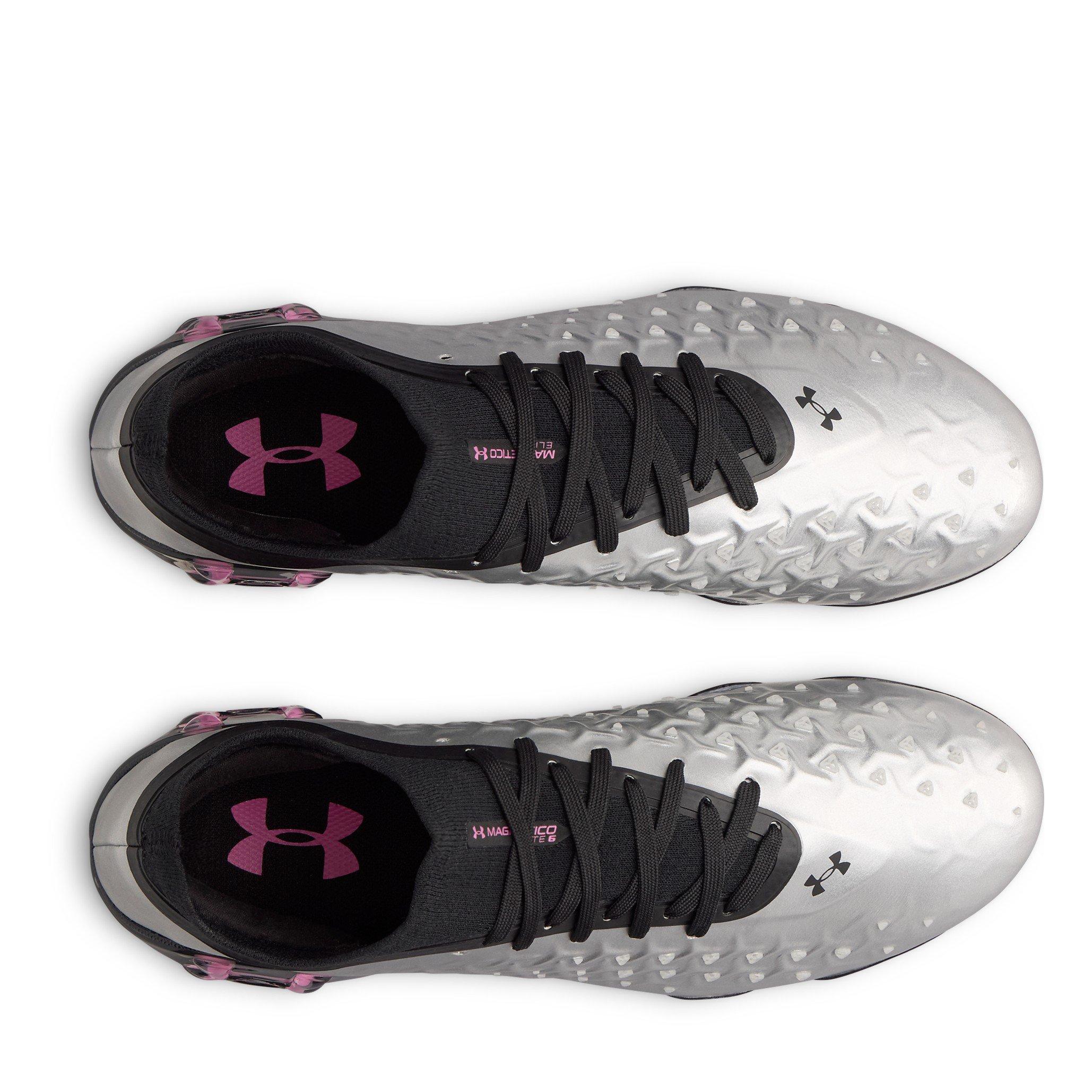 Silver/Black - Under Armour - Men's Magnetico .1 Firm Ground Football Boots - 4