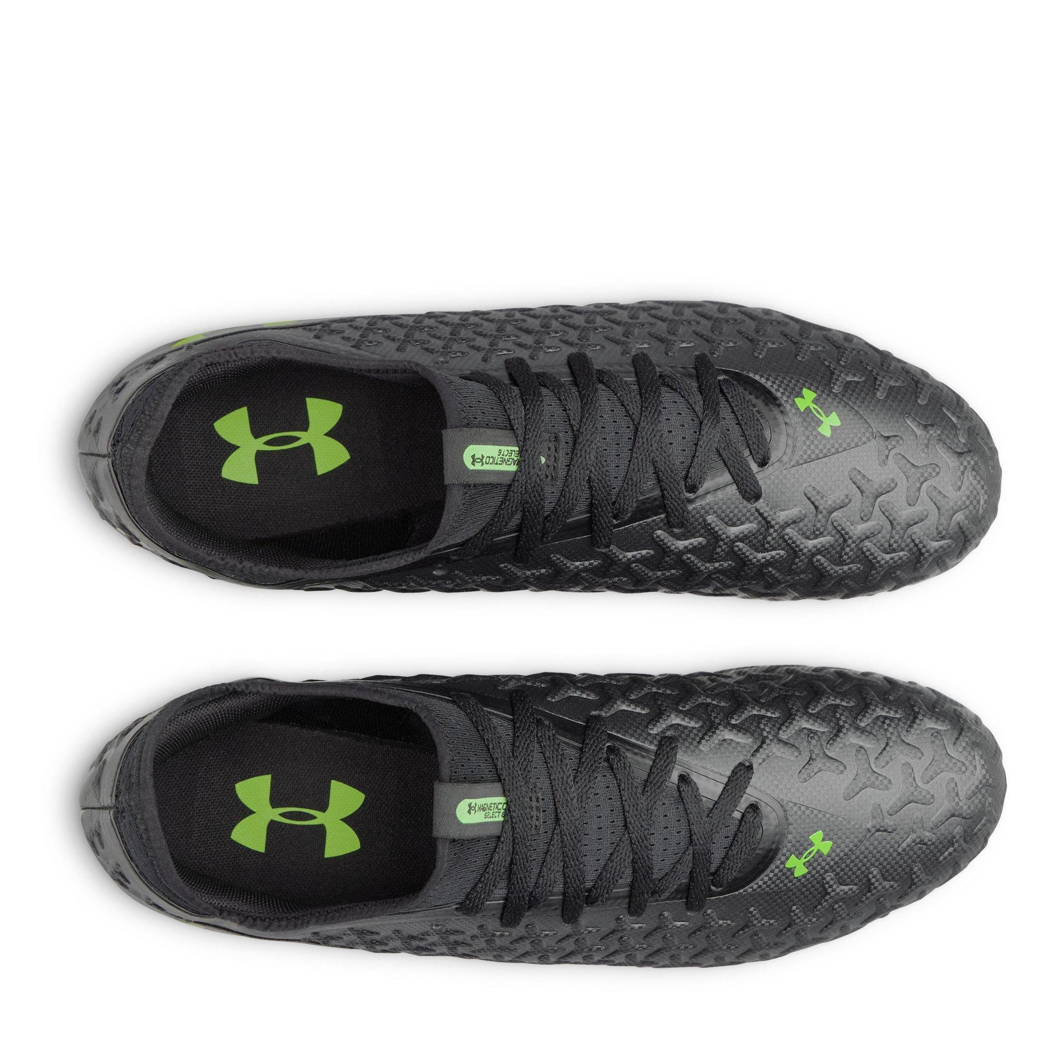 Black/Green - Under Armour - Men's Magnetico .3 Firm Ground Football Boot - 4