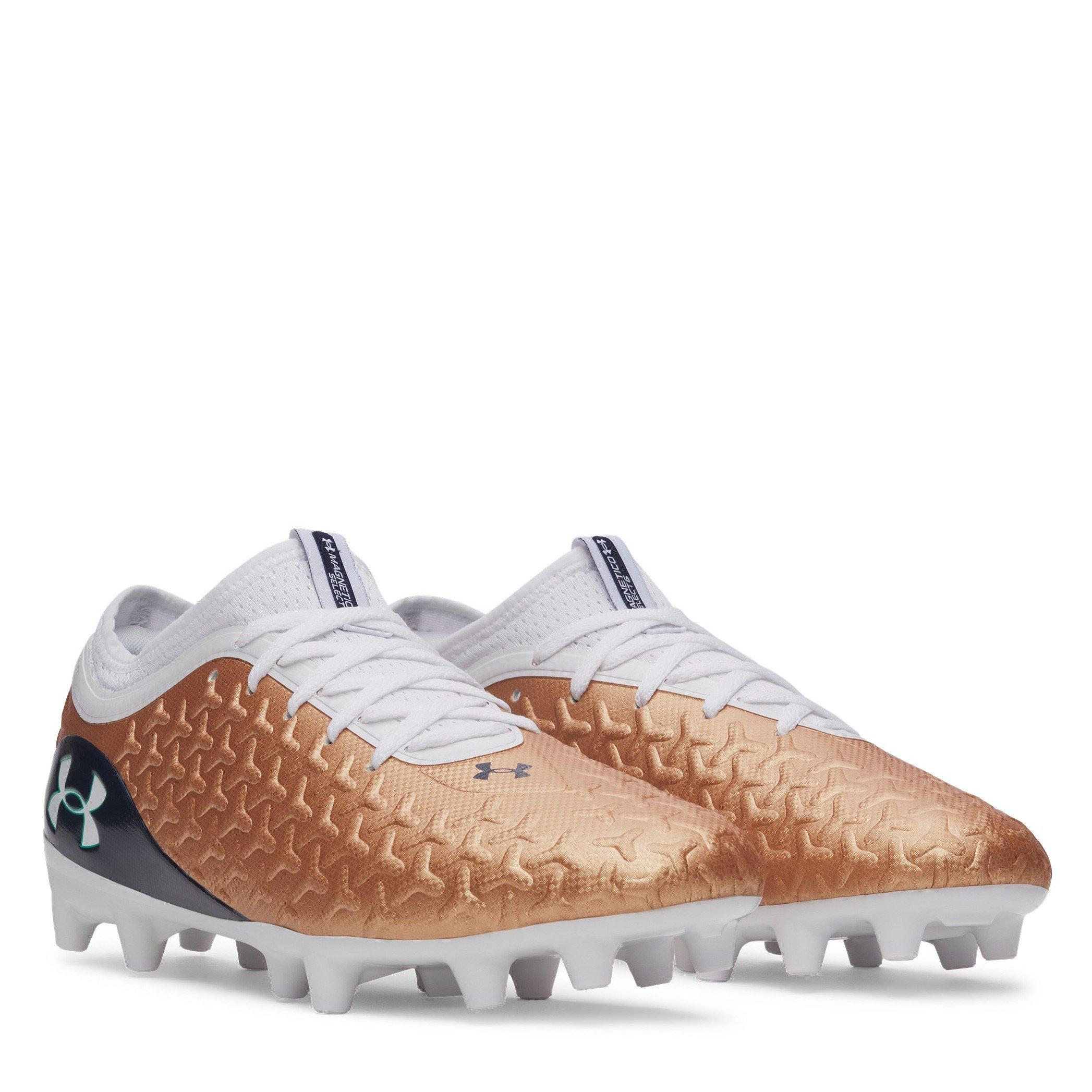 Copper/White - Under Armour - Men's Magnetico .3 Firm Ground Football Boot - 5