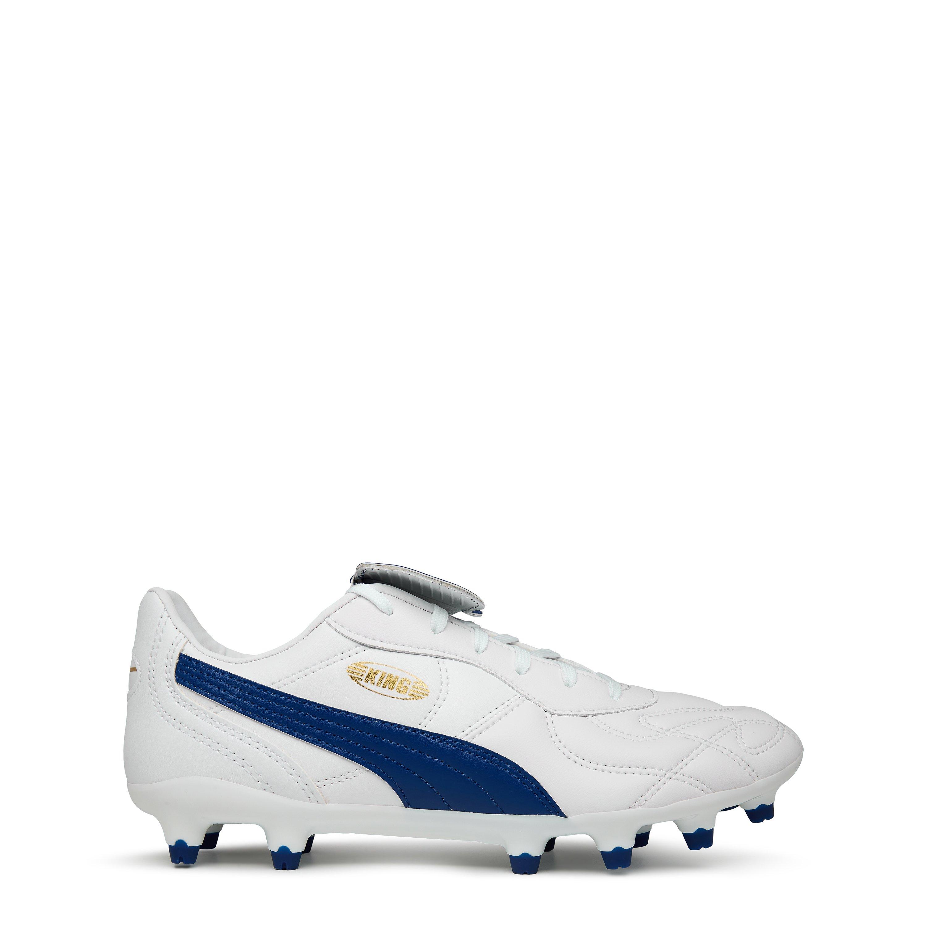 Puma Men's King Cup Fg Football Boots - White/Blue - 10.5 (45)