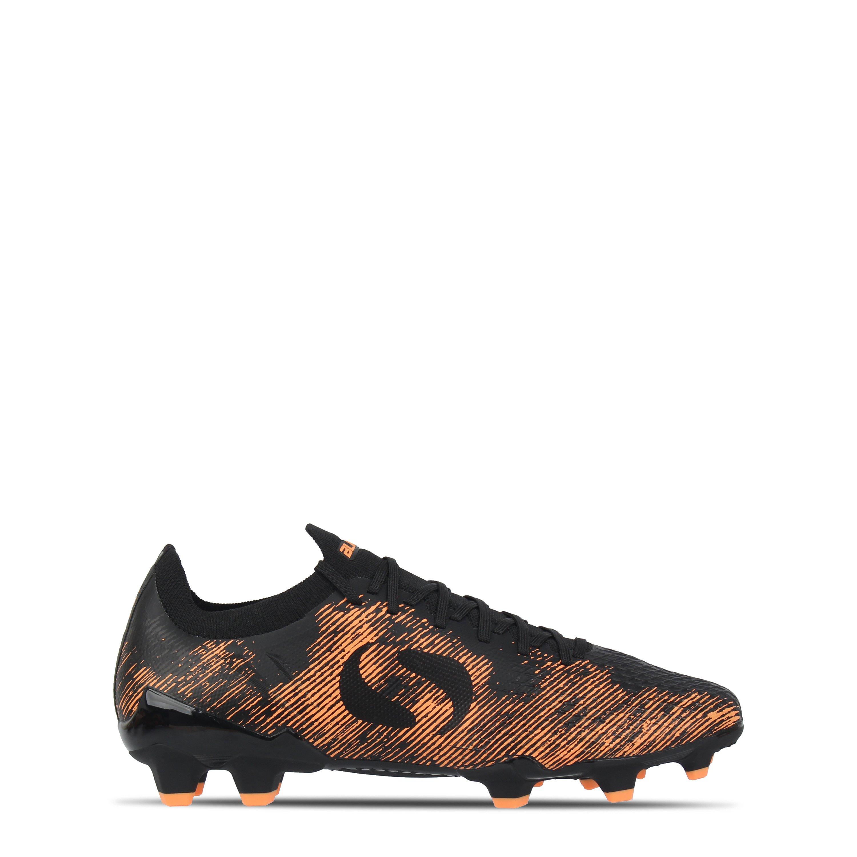 Sondico Men's Blaze Firm Ground Football Boots - Black/Orange - 8.5 (42.5)
