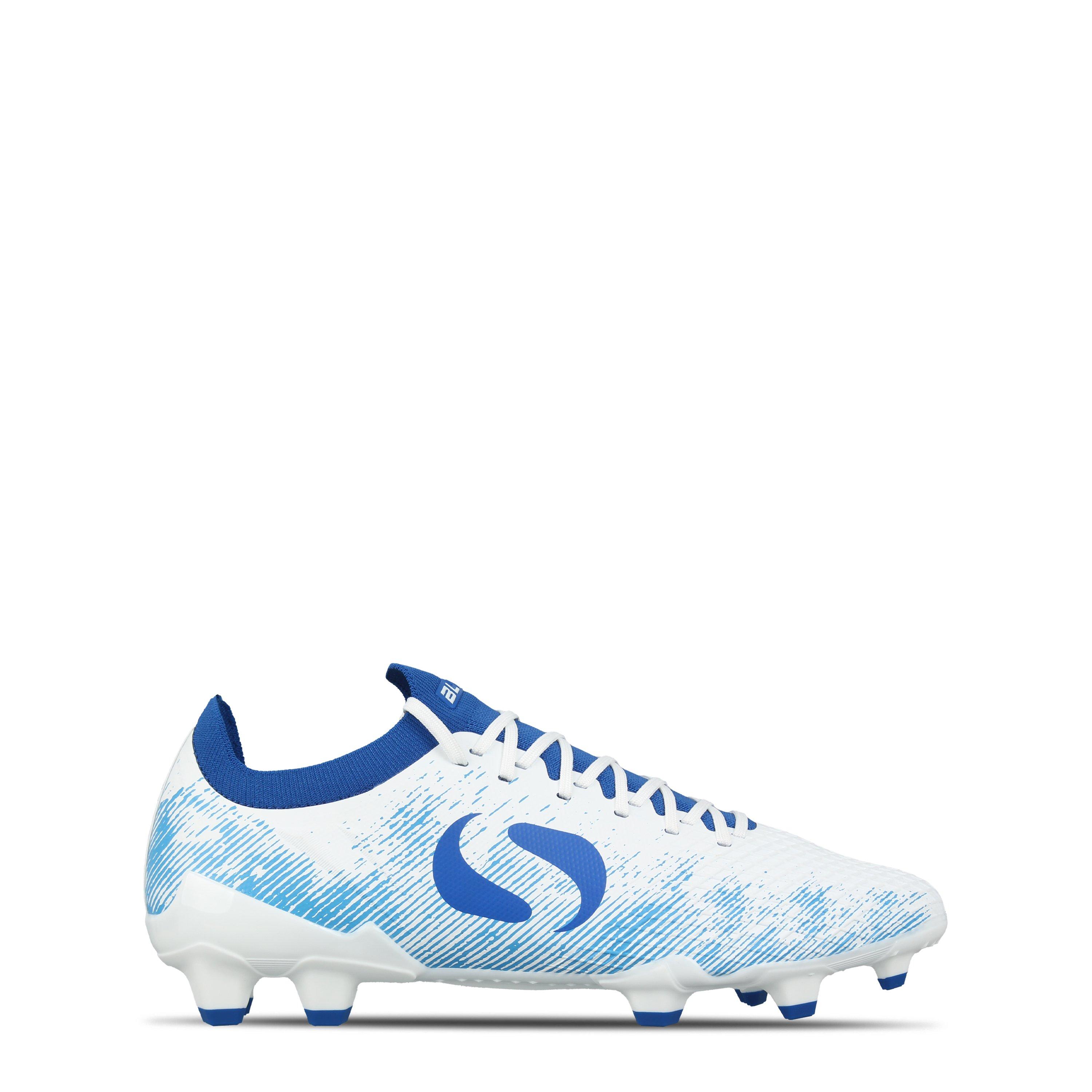 Sondico Men's Blaze Firm Ground Football Boots - White/Blue - 7 (41)
