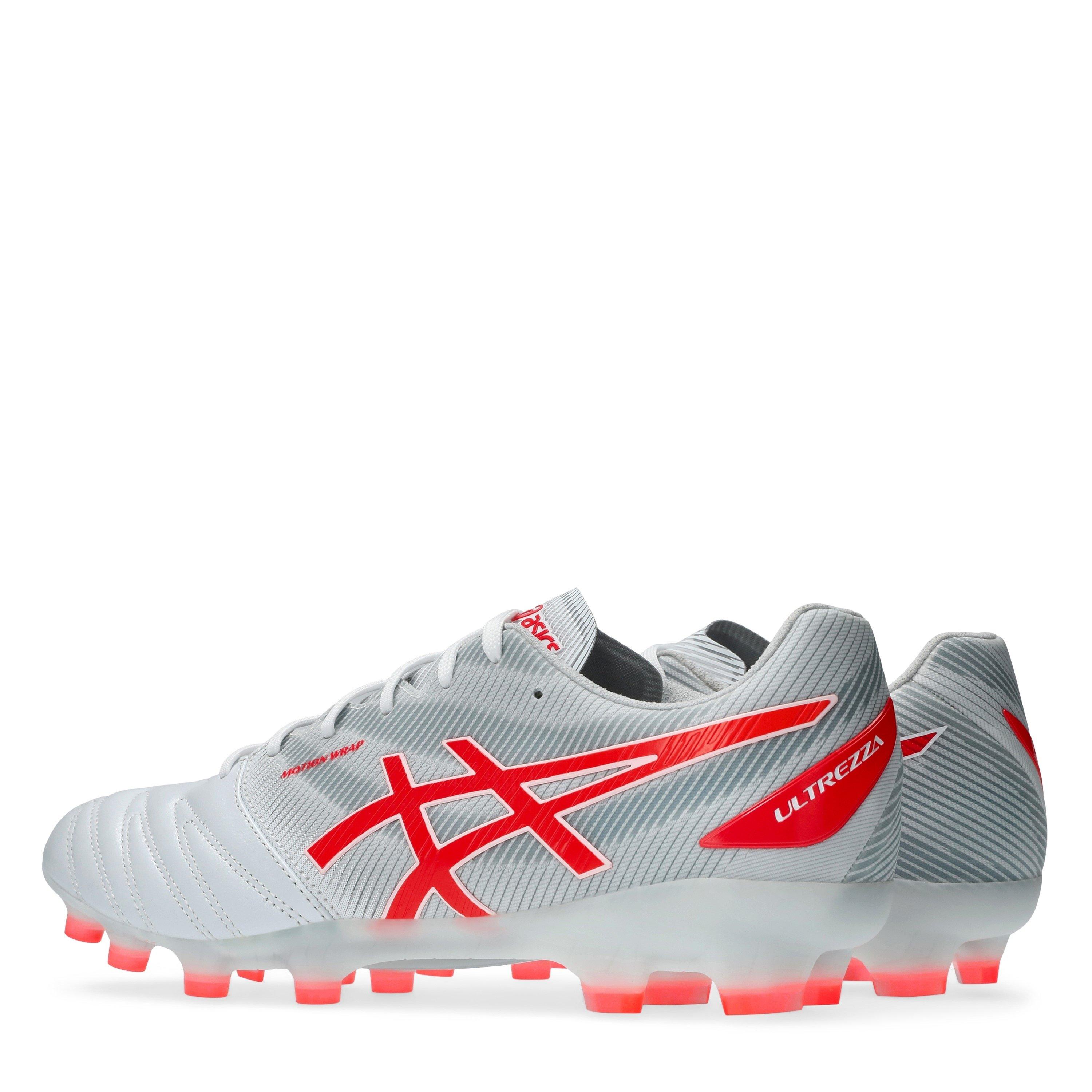 WHITE/FLASH RED - Asics - Ultrezza 3 Firm Ground Boots - 5