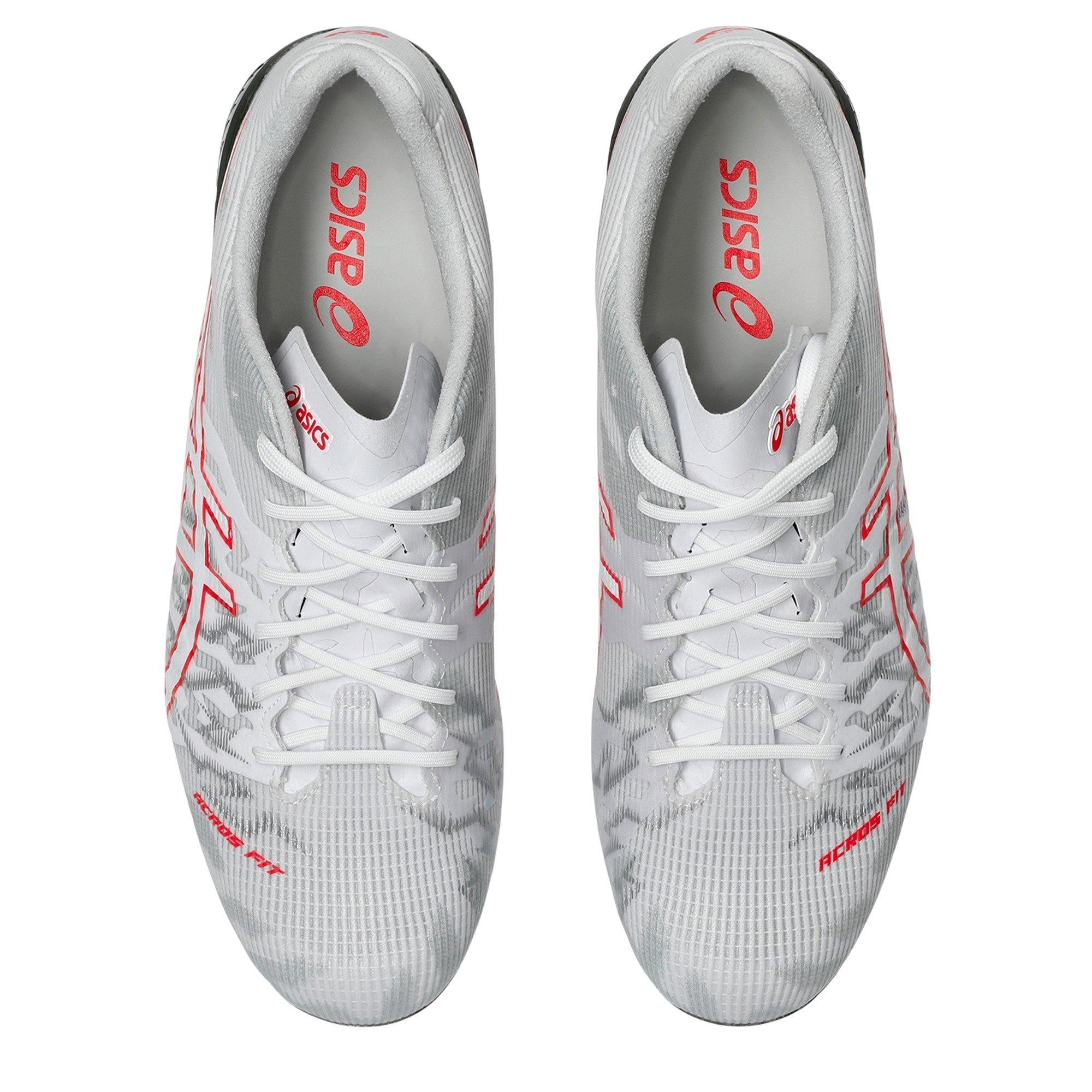 WHITE/FLASH RED - Asics - DS Light Acros 3 Firm Ground Boots - 6